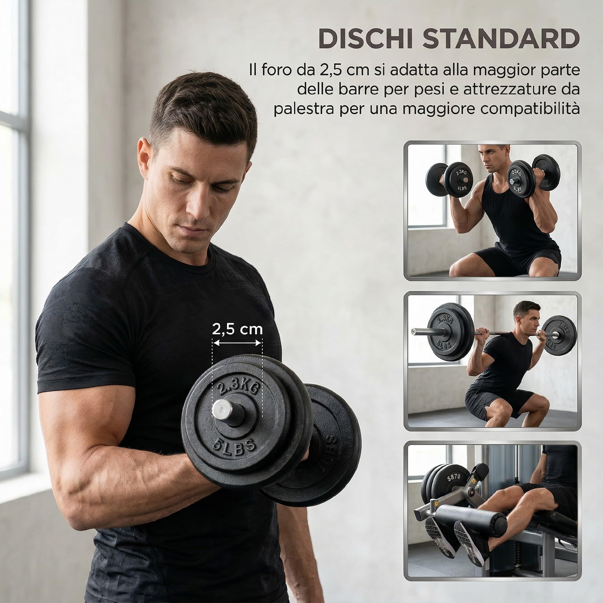 SPORTNOW Set Pesi Palestra 2 in 1 da 42kg in Acciaio Regolabile, Set Manubri Regolabili con Impugnatura Antiscivolo, Bilanciere Palestra e 2 Manubri per Allenamento Fitness in Casa, Nero