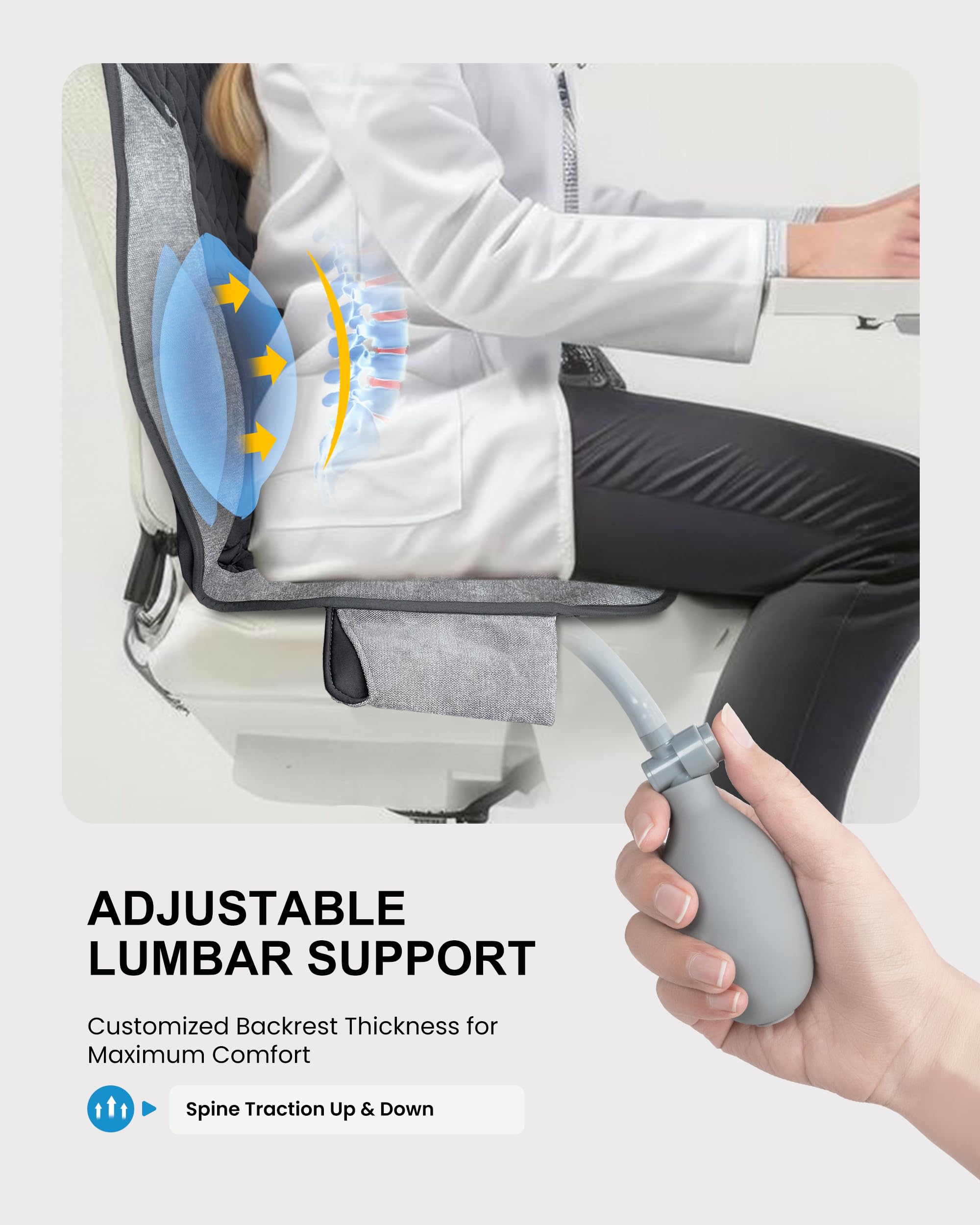 COMFIER Masajeador Cervical y Espalda con Calor, Funda de Asiento de Masaje con 5 Modos de Vibración, 3 Intensidades, 3 Temporizadores para Aliviar el Dolor de Espalda, Regalos para Mujeres