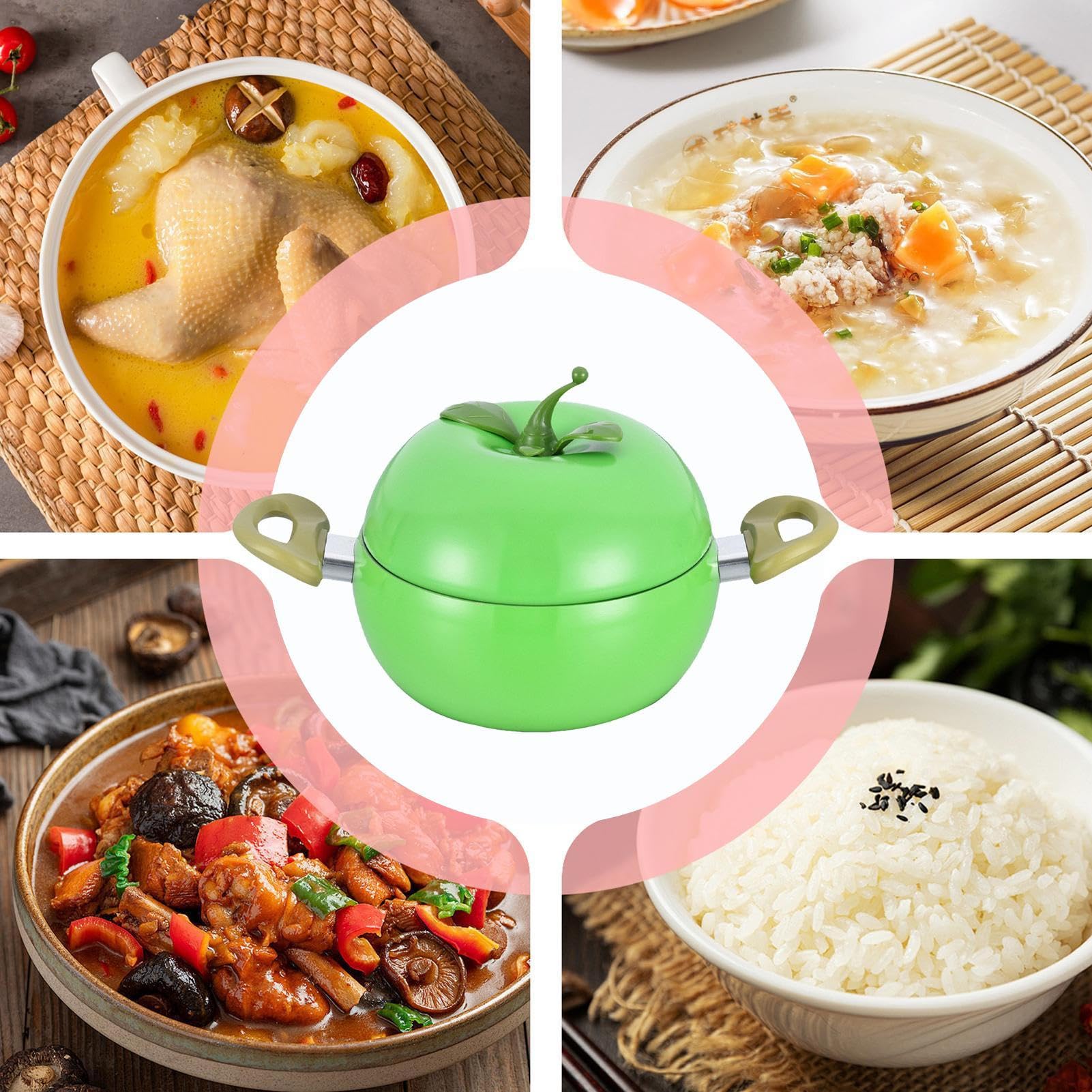 Olla con forma de verduras y frutas, olla de tomate con tapa - para placas de inducción eléctricas, cocina fritura y leche sopa