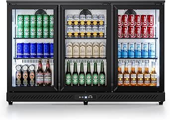COTLIN Wine and Beverage Refrigerator, 3-Door Commercial Back Bar Cooler, 11.45 Cu.Ft, Low-E Glass, Auto Defrost, Triple Fan Cooling