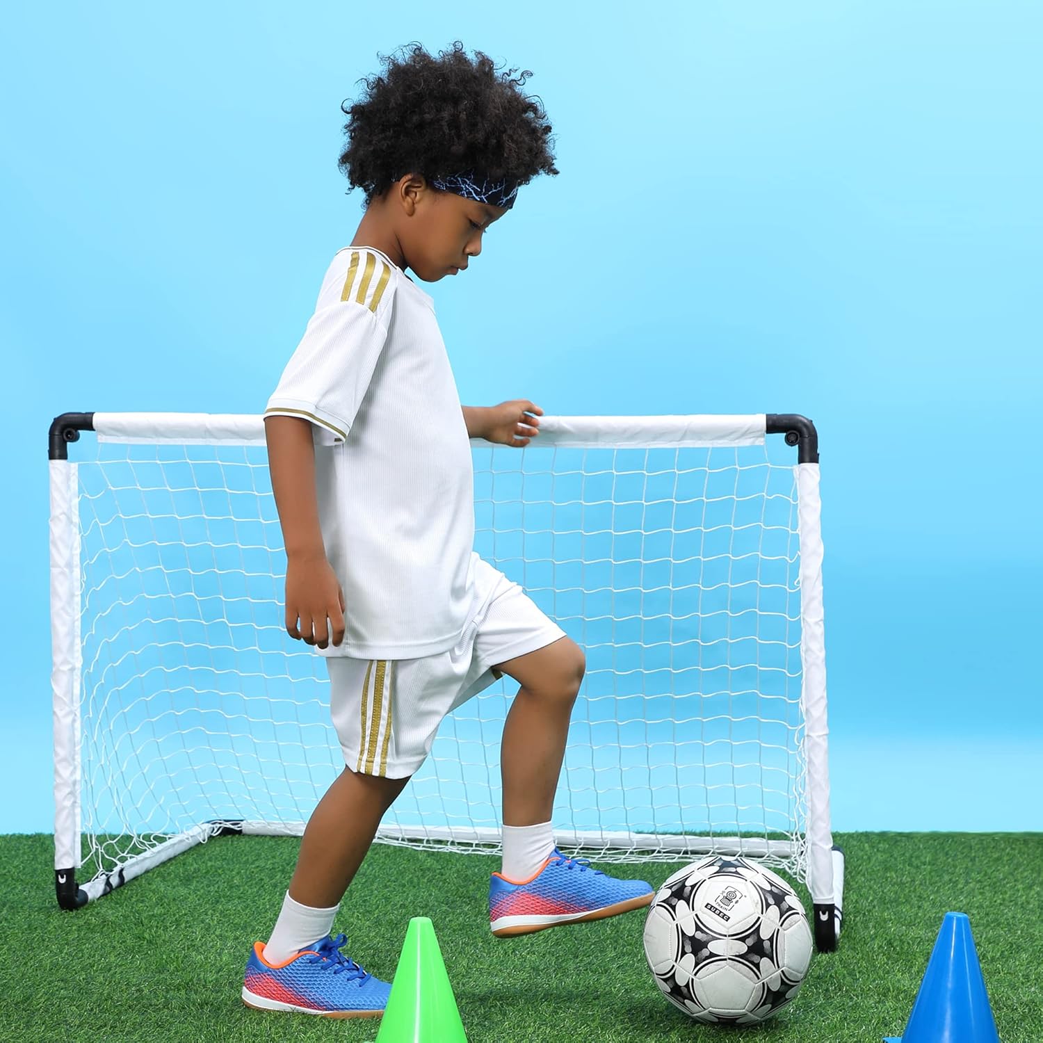 Hawkwell Unisex-Child Athletic Lace Up Boys Girls Indoor Trainer Soccer Shoe (Toddler/Little Kid/Big Kid) - Image 3