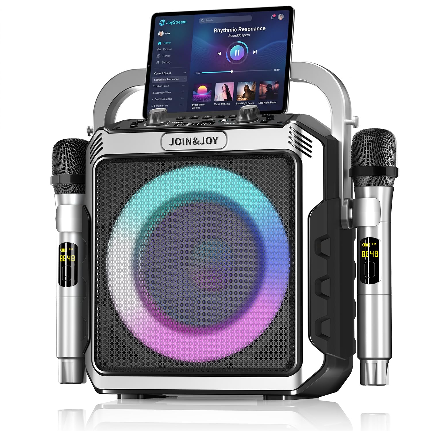 Photo 1 of JOIN&JOY Portable Karaoke Machine with 2 Mics