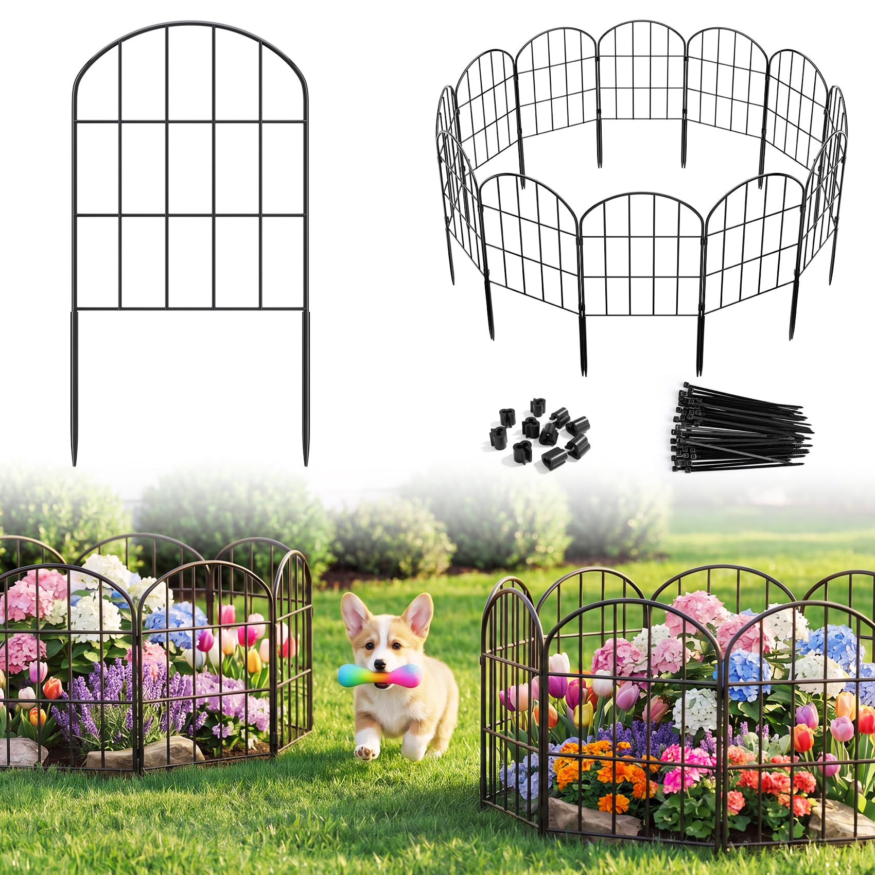 KIMAZO 19-Pack Decorative Garden Fence Panels