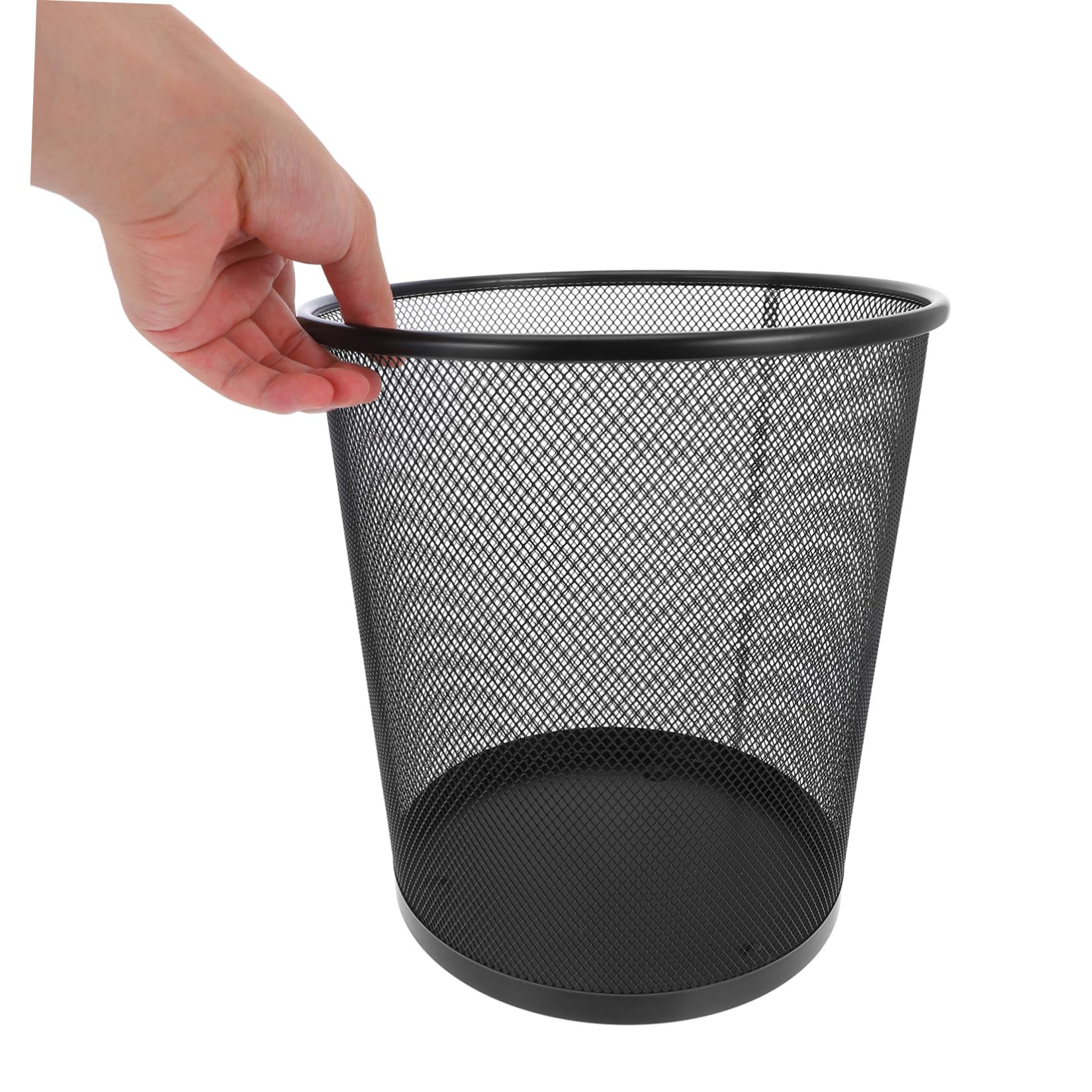 DOITOOL Cubos de Basura y Apertura Superior de Hierro Negro Paquete de 5 Redondos Estructura de Malla Transpirable Capacidad 9 L Ideales para Dormitorio y Hogar