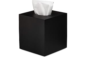 Matte Black Collection: Square Black Tissue Holder