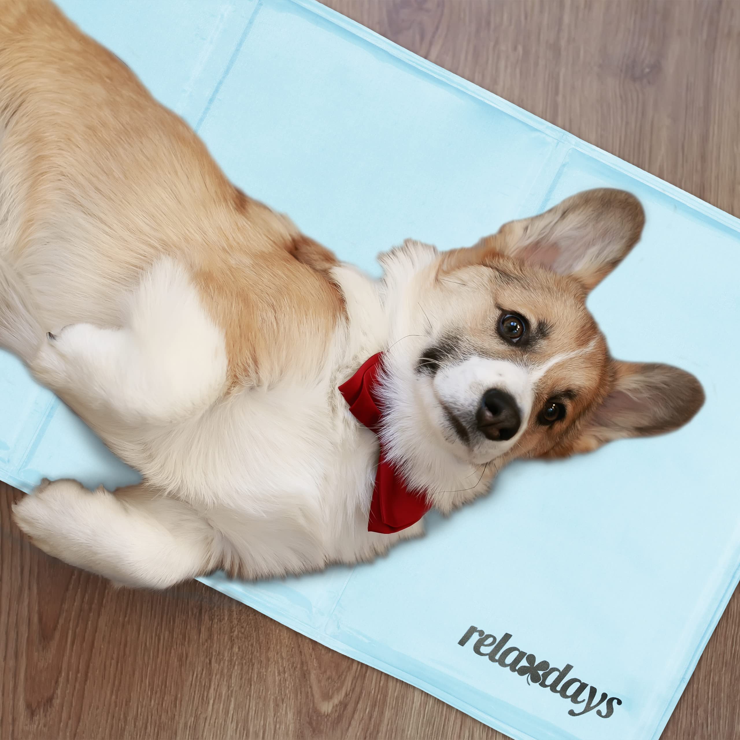 Relaxdays Mata chłodząca dla psa, samochłodząca mata dla psa, żelowa, zmywalna, podkładka chłodząca dla zwierząt domowych, jasnoniebieska
