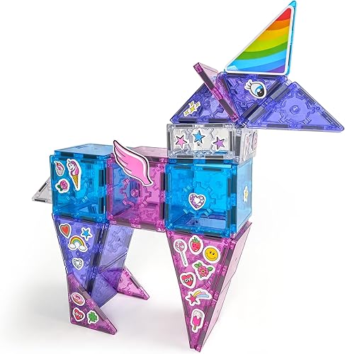 Miniatura 2 de Tytan Tiles Ultimate Unicorn - Juego de construcción de azulejos magnéticos, adorable juguete STEM para niños, juego creativo, reconocimiento de