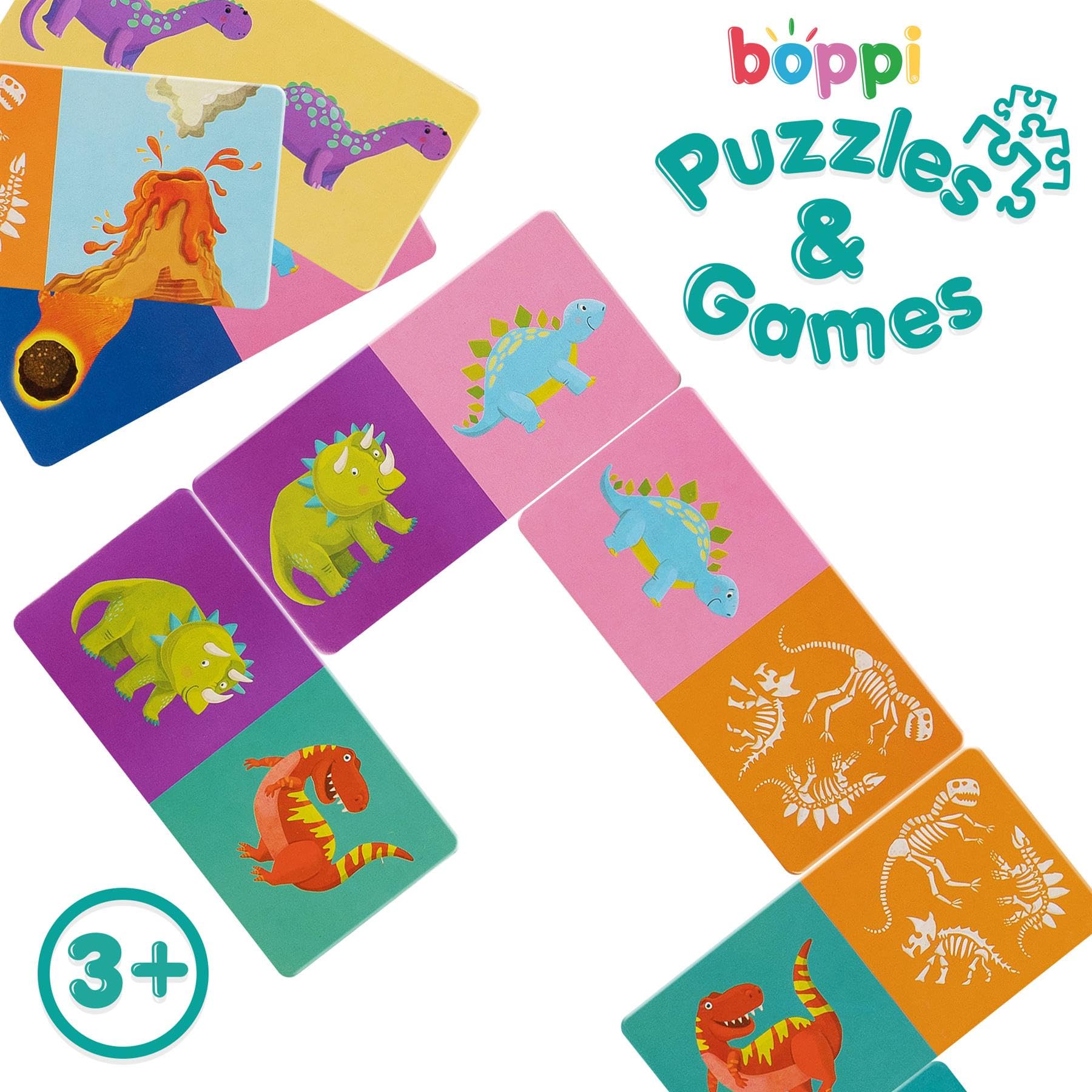 boppi Dominoes Set Picture Game for Toddlers - Colourful Dinosaur Themed Montessori/STEM Dominoes For Children - Games for 3 Year Olds and Up - Image 4