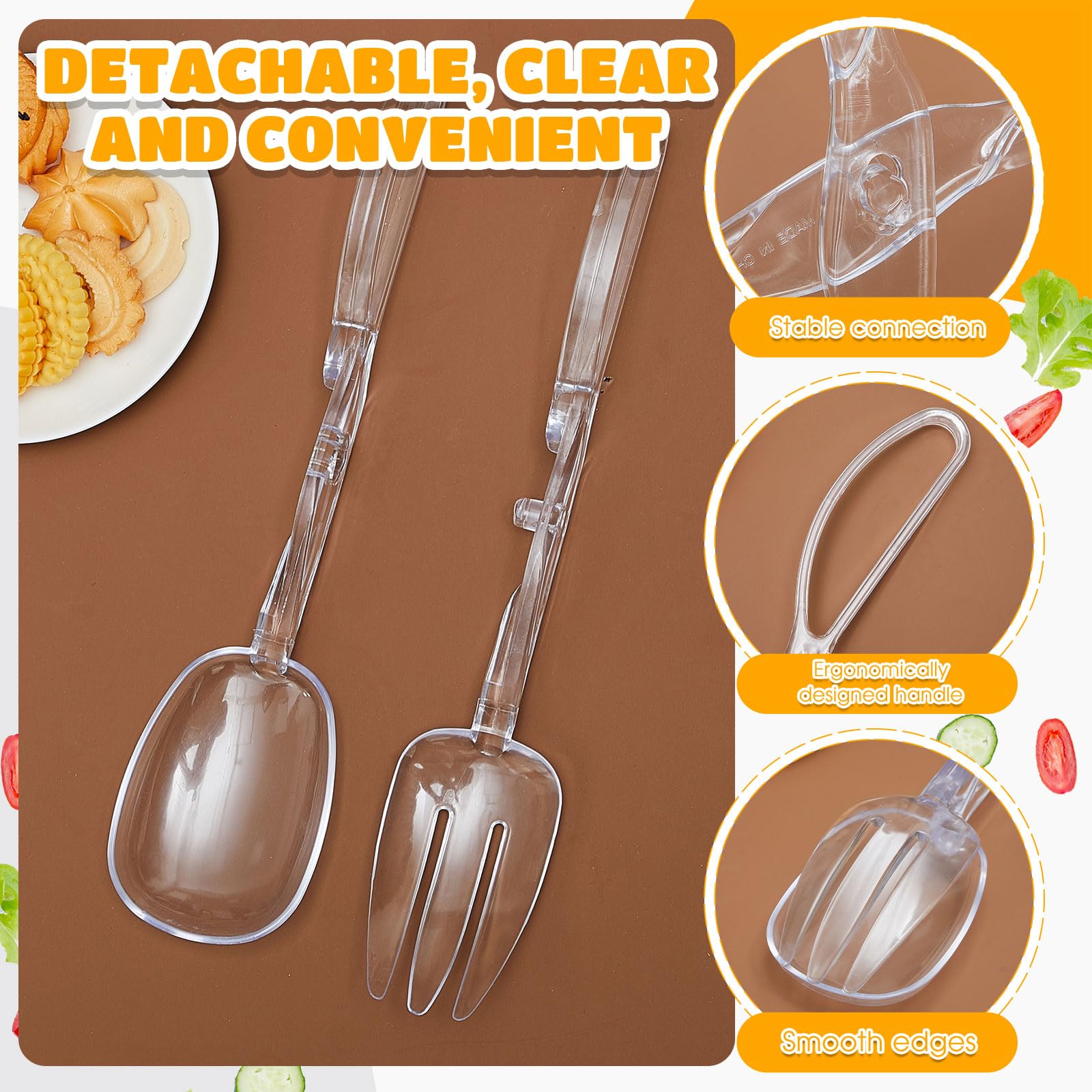 Tioncy Salad Tongs - 6 Pack Serving Utensils -3 Tioncy Salad Tongs - 6 Pack Serving Utensils -3