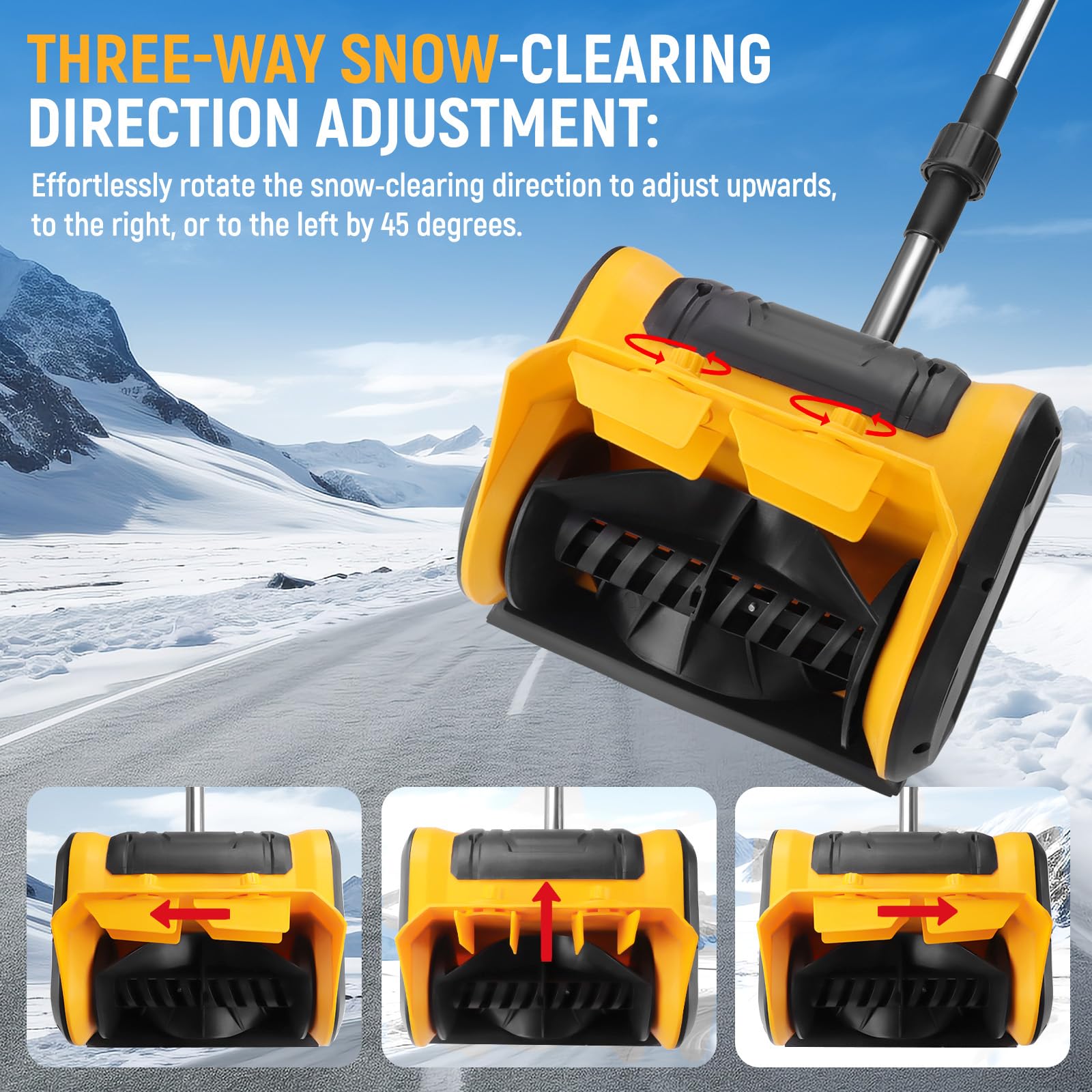 Deneigeuse Electrique 650W Fraise a Neige Pliable Fraises de Déneigement Snow Blower Batterie électrique 2.0 Ah avec Chargeur, Largeur de Déblaiement 28 cm/14cm Räumhöhe