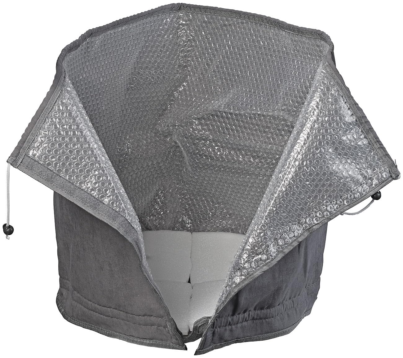 Royal Gardineer Gartenvlies: 4er-Set Thermo-Topfschutz für Pflanzen, 50x45 cm, Drainage, anthrazit (Haubenvlies, Winterschutz Hauben, Gewächshaus)