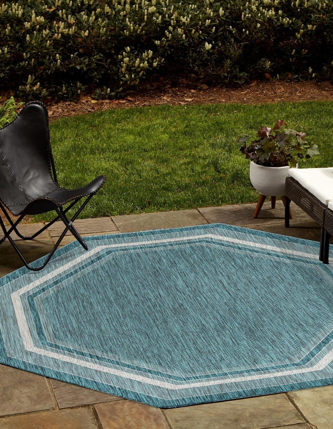 Unique Loom Outdoor Border Collection Area Rug Soft