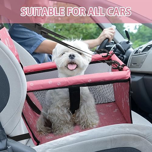 Miniatura 6 de PetsHome Asiento de automóvil para perro, plegable, impermeable, transpirable, bolsa de viaje Oxford para perros pequeños a medianos, cachorros y