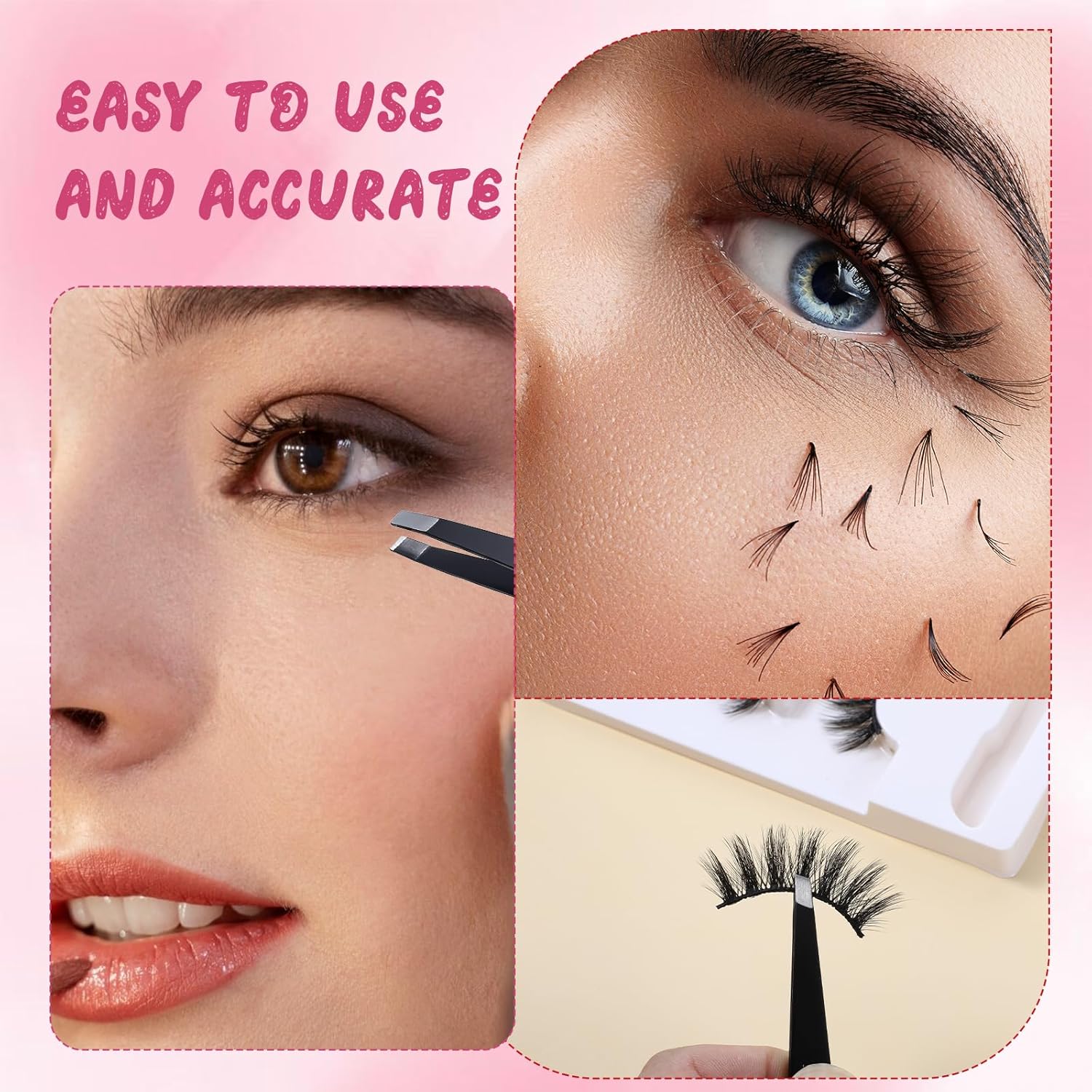 64Pcs Slanted Lash Tweezer for Women Men, Professional Stainless Steel Tweezers High Precision Tweezers Bulk for Ingrown Hair Removal Eyelash Extension Plucking Blackhead