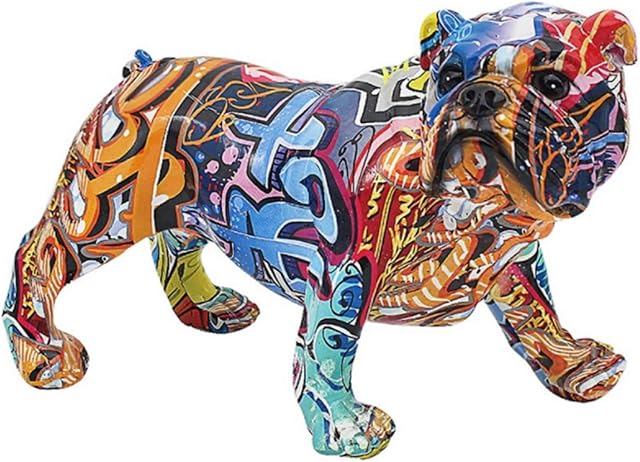 Animal Crackers Graffiti Art bright coloured Standing English Bulldog ornament figurine Dog lover gift