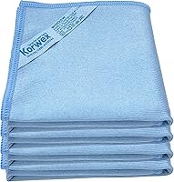 Vista 14 de Paño de limpieza de ventanas Longmann, paño para vidrios, paño de limpieza, sin rayas ni manchas (Azul, paquete de 2)