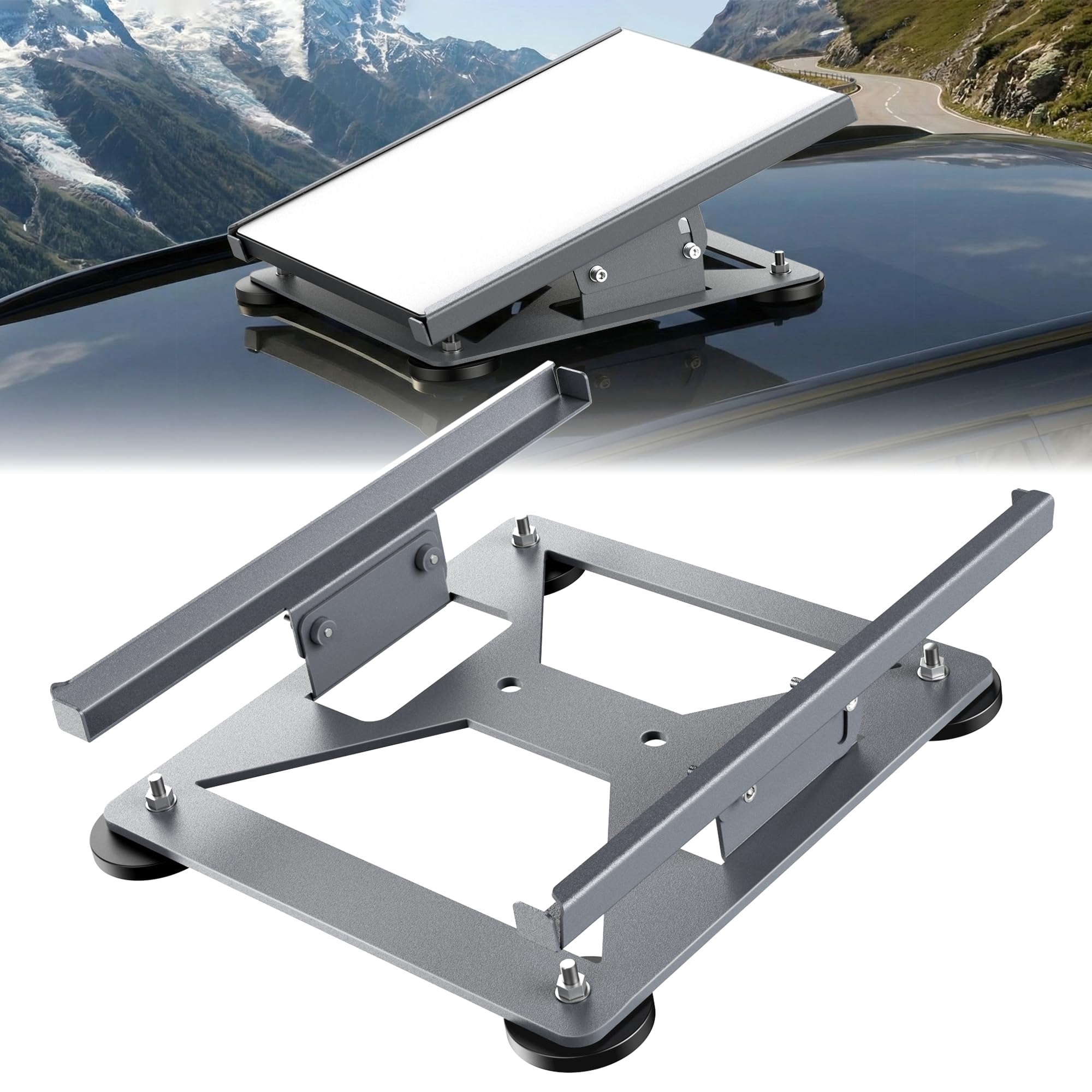 Vehiker Starlink Mini Mount Magnetic, 30° Adjustable Car Roof Mount with 350lbs Heavy Duty Magnet Bases, Weatherproof Starlink Mini Accessories for RV, Camper Van, SUV, Boat