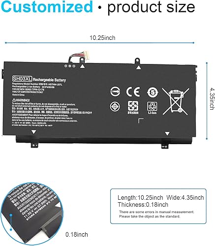 Miniatura 2 de SH03XL SHO3XL Batería para HP Spectre X360 13-AC033DX 13-W013DX 13-W023DX 13-AC003NE 13-AC003NG 13-AC097NIA Notebook 859356-855 HSTNN-LB7L TPN-Q178