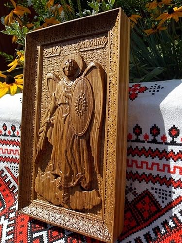 Miniatura 5 de St Michael Archangel | Catholic Gift for Family | Guardian Angel Decor | Wooden Christian Art | Christmas or Baptism Gift for Boy