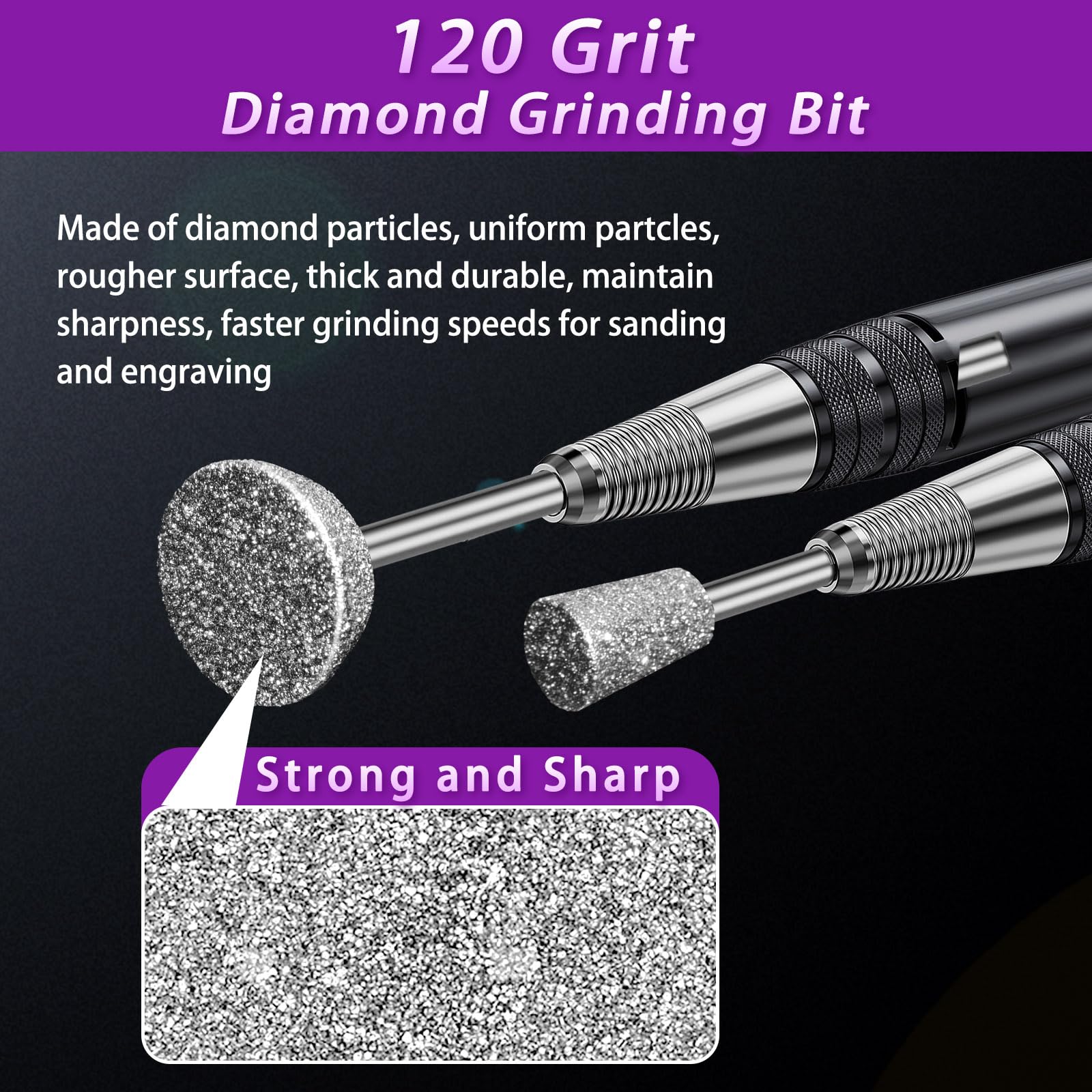 Set de 52 Fraise Diamant, Fraises Rotatives Diamant, Accessoires Rotary Tool avec Tige de 3mm Pour le Verre, Les Pierres Précieuses, Pe Jade, Le Polissage des Détails, La Gravure, Le Perçage de Perles