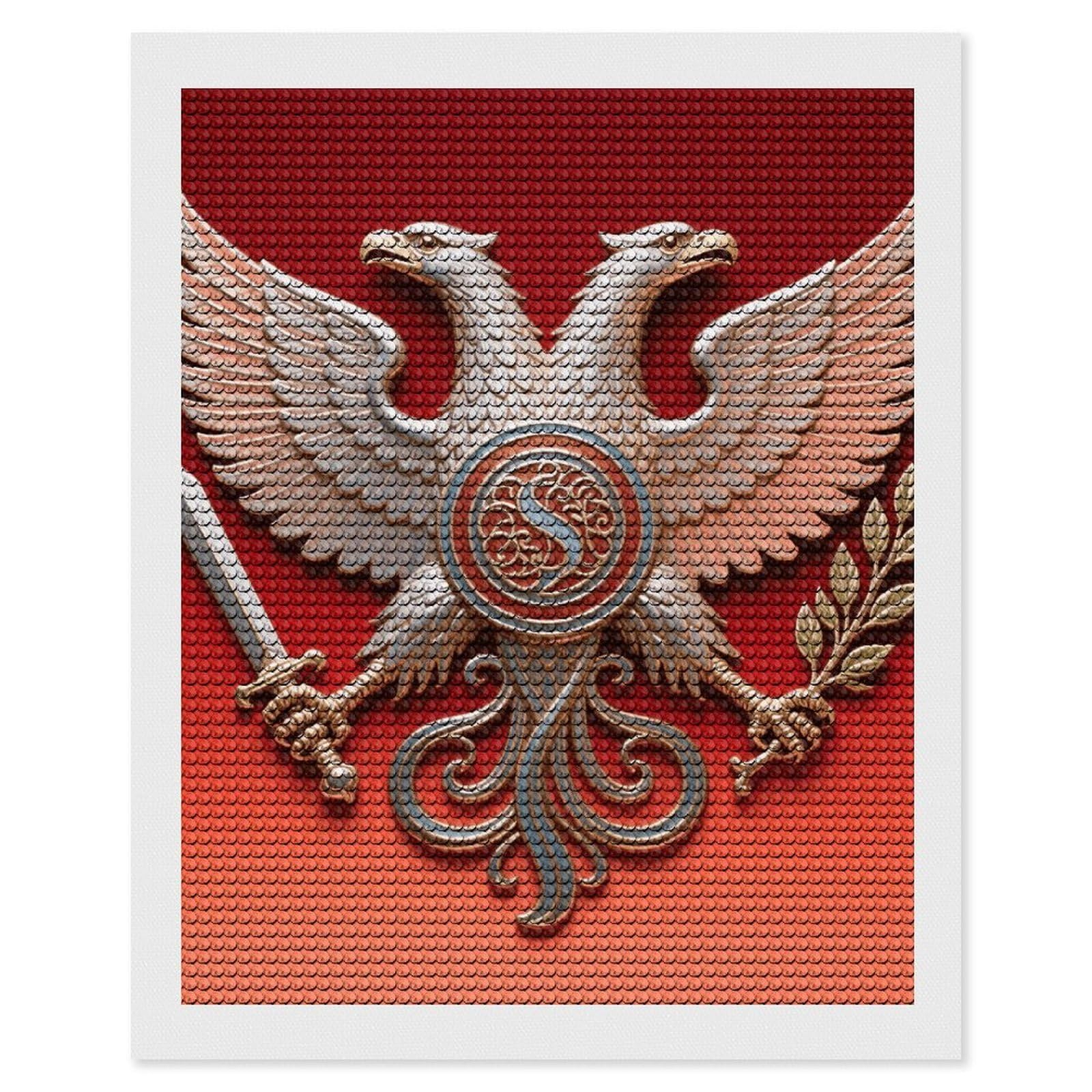 FodPand Eagle Sword Olive 5D Diamond Painting Kits for Adults Beginners Full Drill Round Diamond Dots Pictures Gem Art Supplies for Home Wall Room Decoration DIY Craft Set Gift 16x20