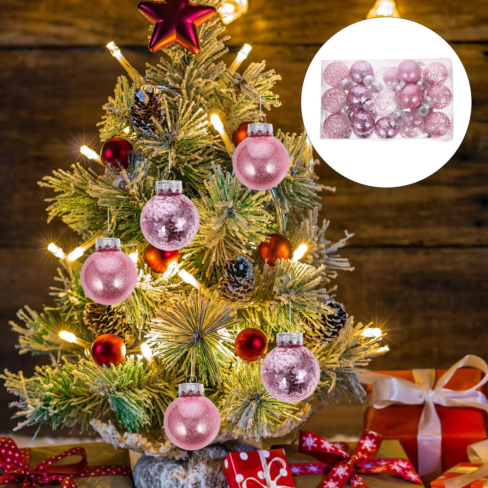 FRCOLOR 60 Pezzi Palline di Natale per Albero, Decorazioni Sospese in