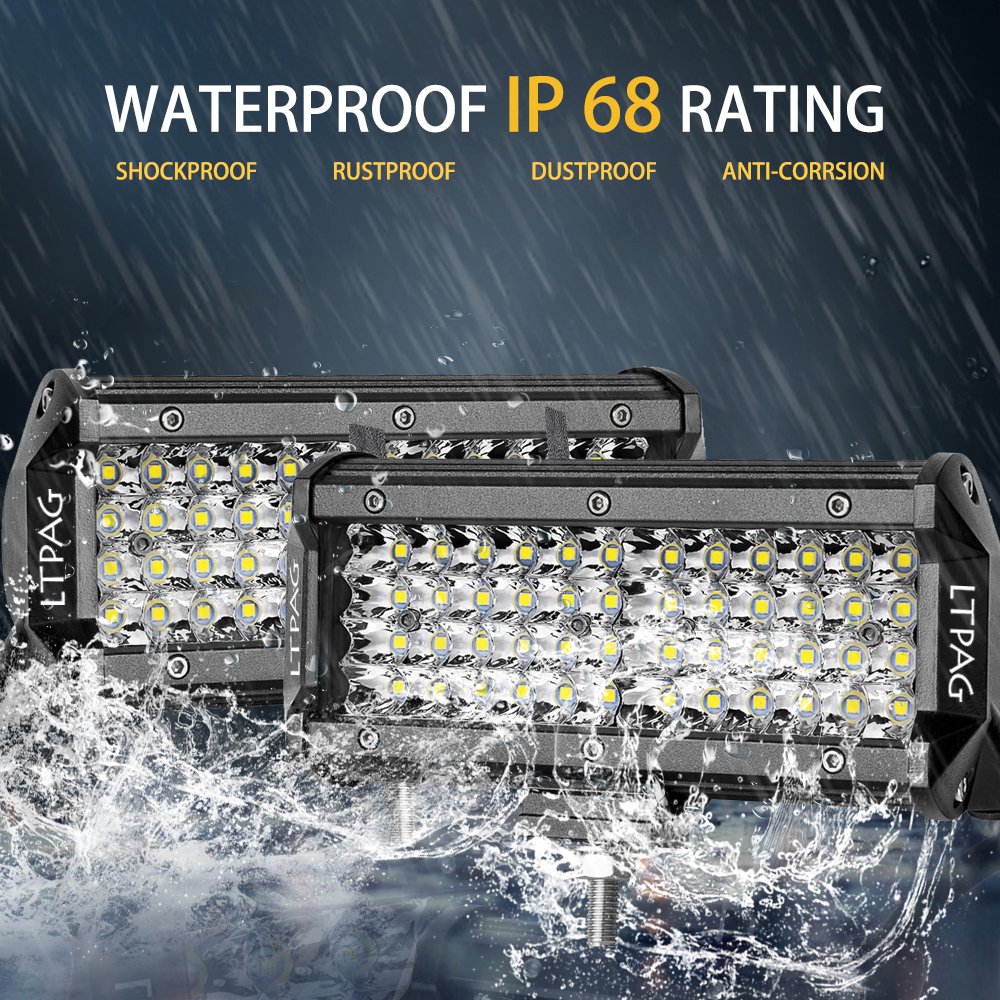 LTPAG dodatkowy LED reflektor 2 x 288 W, 28800 lm, roboczy 12 V, 24 V, LED, cofaniowy, IP68, uniwersalny przeciwmgielny do ciężarówek, przyczep, traktorów, SUV, ATV, offroad