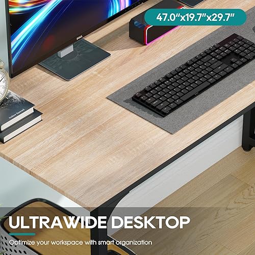 Vista 5 de BestOffice Escritorio para computadora, escritorio de oficina en casa, estilo moderno y simple para oficina en casa, estudio y escritura