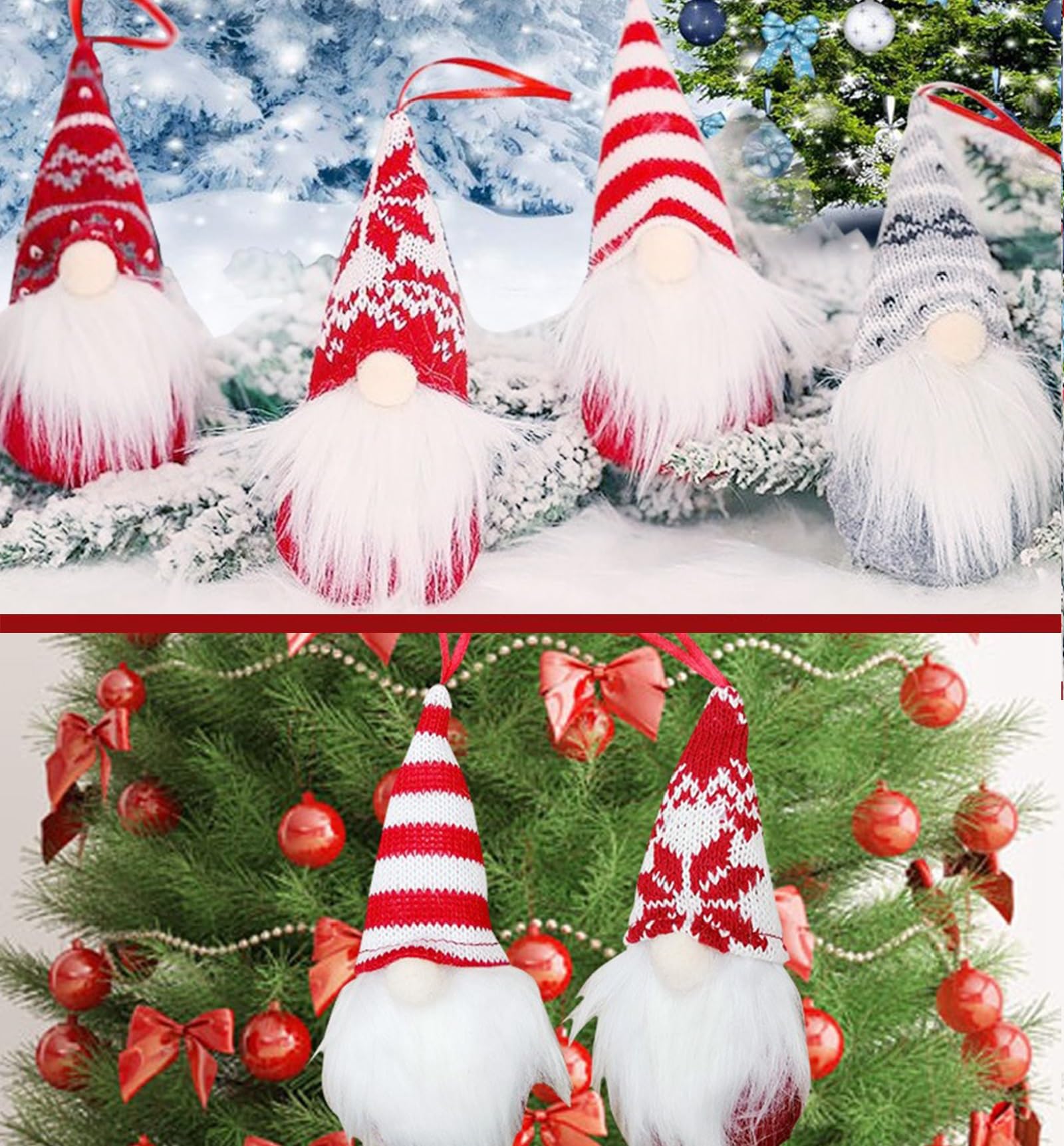 Weihnachtswichtel-Deko Aus Strick, 32 Cm – Skandinavischer Tomte-Gnom Mit Biegsamer Mütze