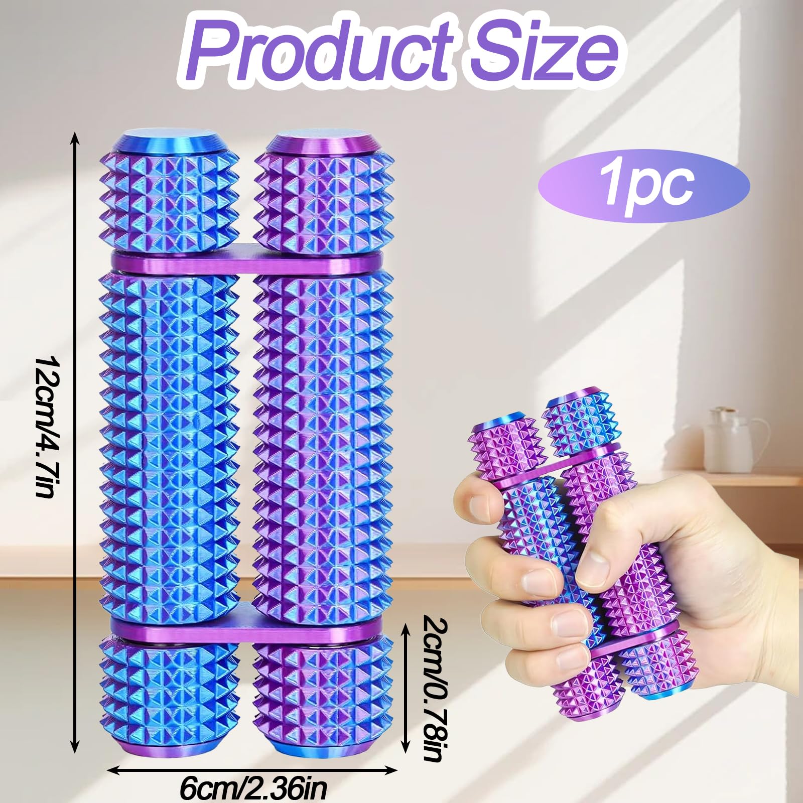 Pain Stim Fidget Roller for Adults Office Desk Stress Relief Sensory Aid ADHD Anxiety Fidget Tool Pocket Spinner Gifts for Him Her Colleagues - Image 3
