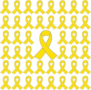 25/50/100 pcs Metal Yellow Ribbon Pin Awareness Ribbon Pin Bone Cancer Awareness Support Campaign Charity Donation Event Gift Accessories Yellow Ribbon Awareness Brooch