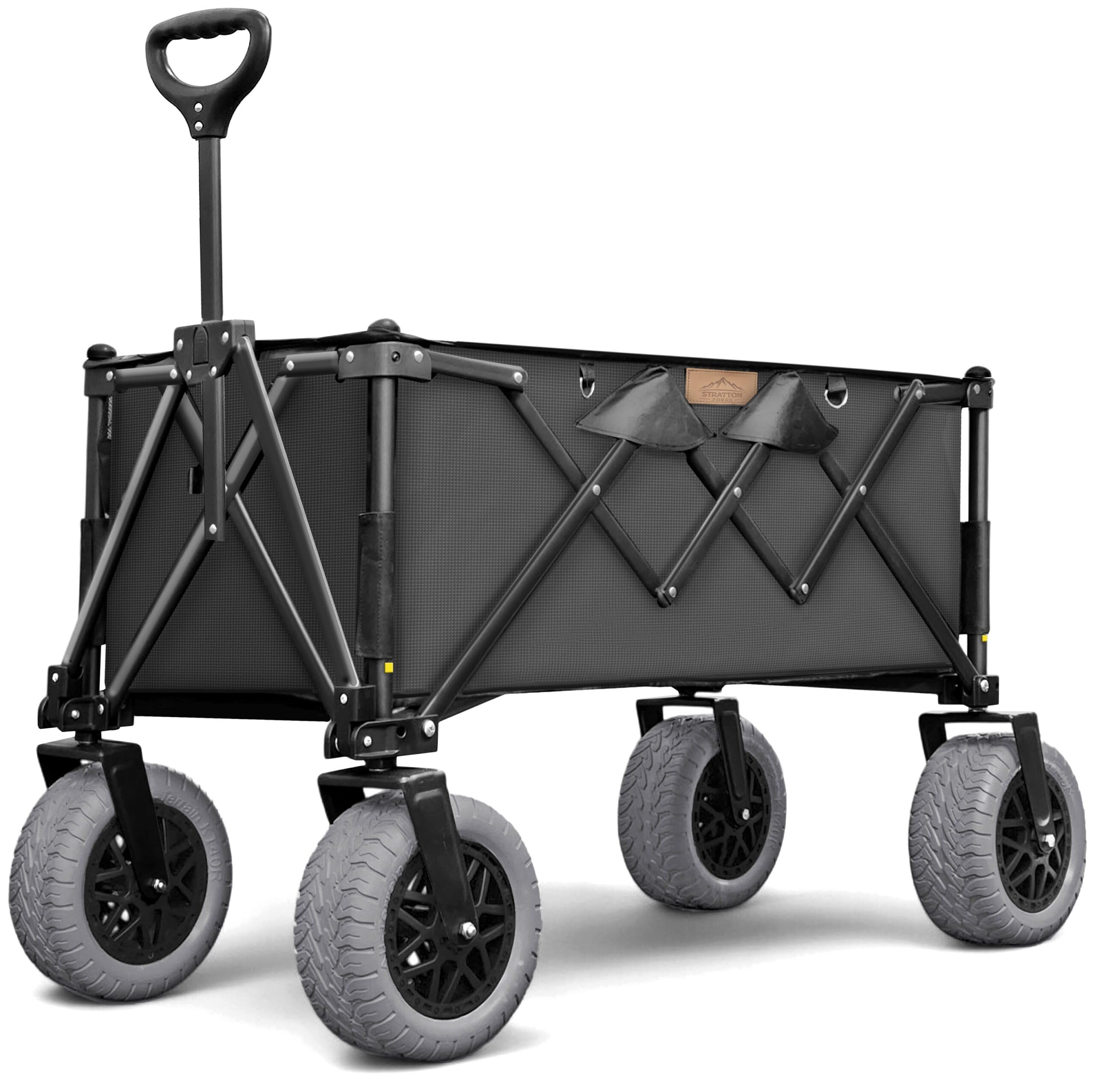 All Terrain Beach Cart with Large Sand Wheels, [Extra Large] Folding Utility Cart with 9" Off-Road Tires, 300lbs Capacity (Outlander-XL, 2025 Release-image-19