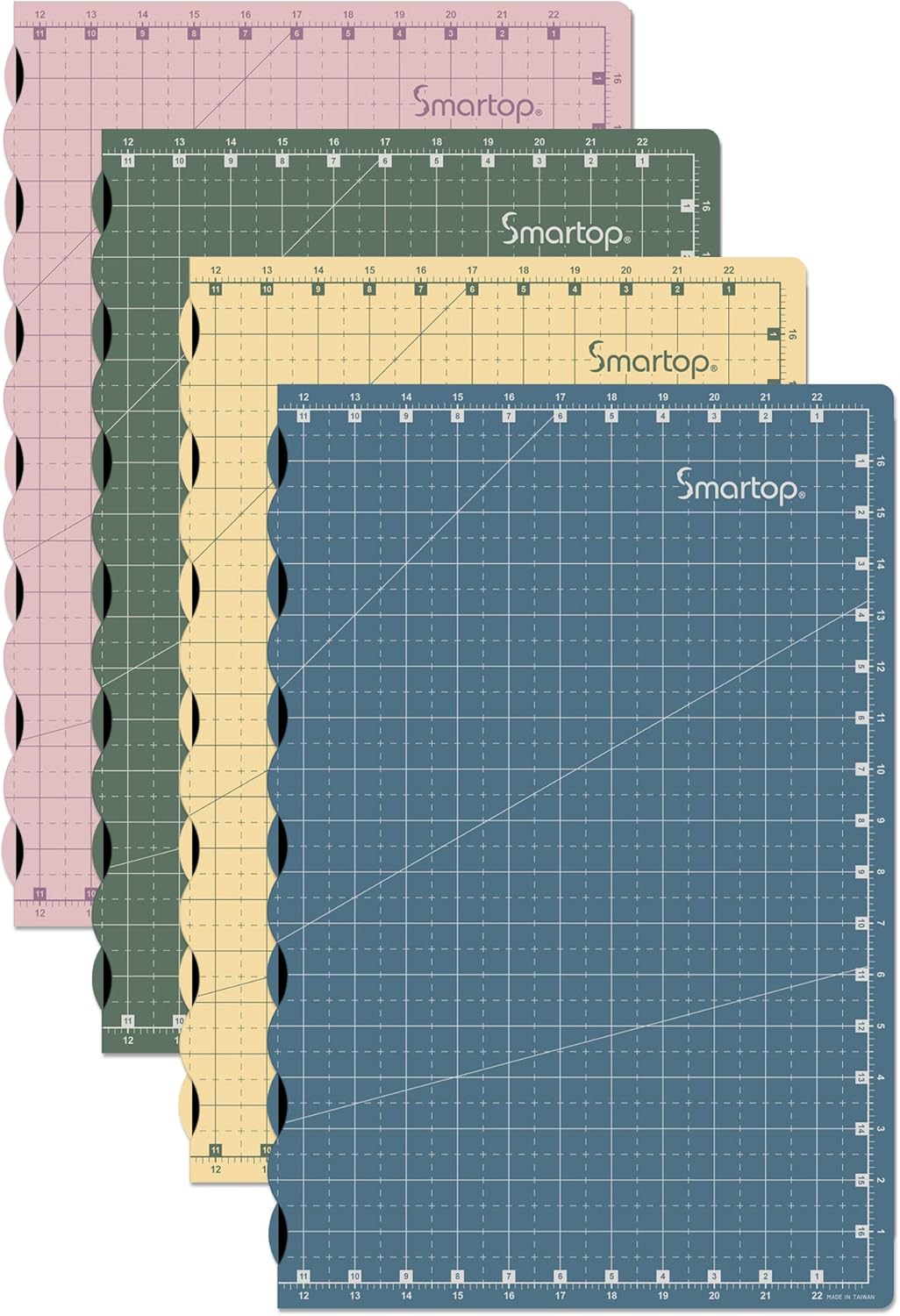 24"x18" Self Healing 3 Layer Folding Cutting Mat, Non-slip Non-reflective, Great for Crafts, Quilting, Sewing, Scrapbooking Molandi Blue (Molandi Blue)