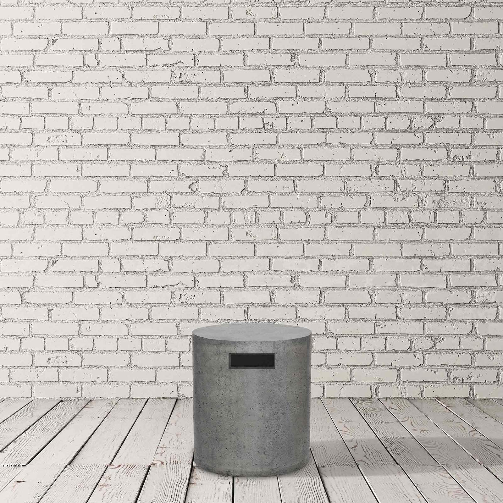 AMS Fireplace Prism Hardscapes PH457-P Orinda Concrete Propane Enclosure, 20-Inch Propane Tank Concrete Cover white