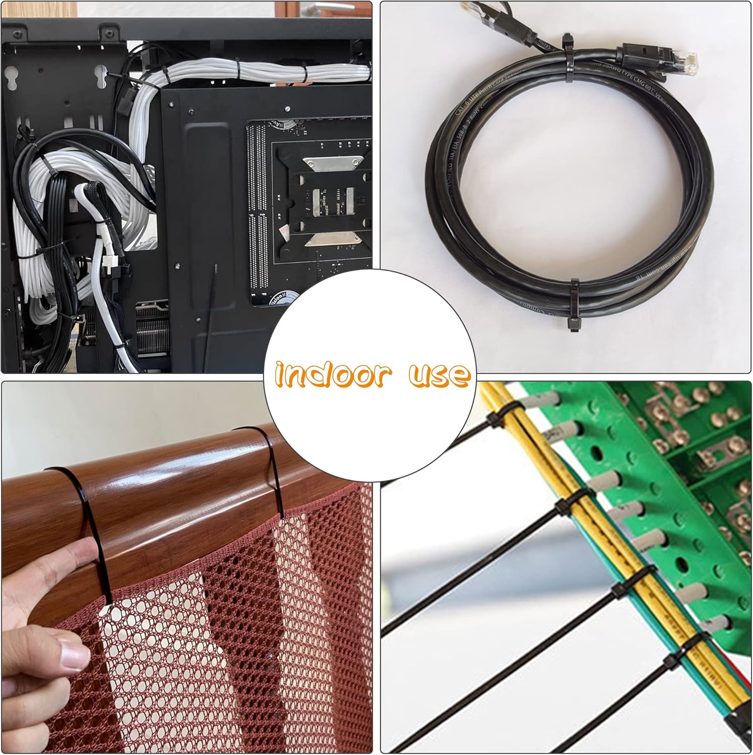 Zip Ties 12 inch 1000 Pack Black, 50 lbs Tensile Strength, Self-Locking Nylon Cable Ties, UV Resistant Plastic Wire Ties for Indoor and Outdoor Use by EMINCOUP