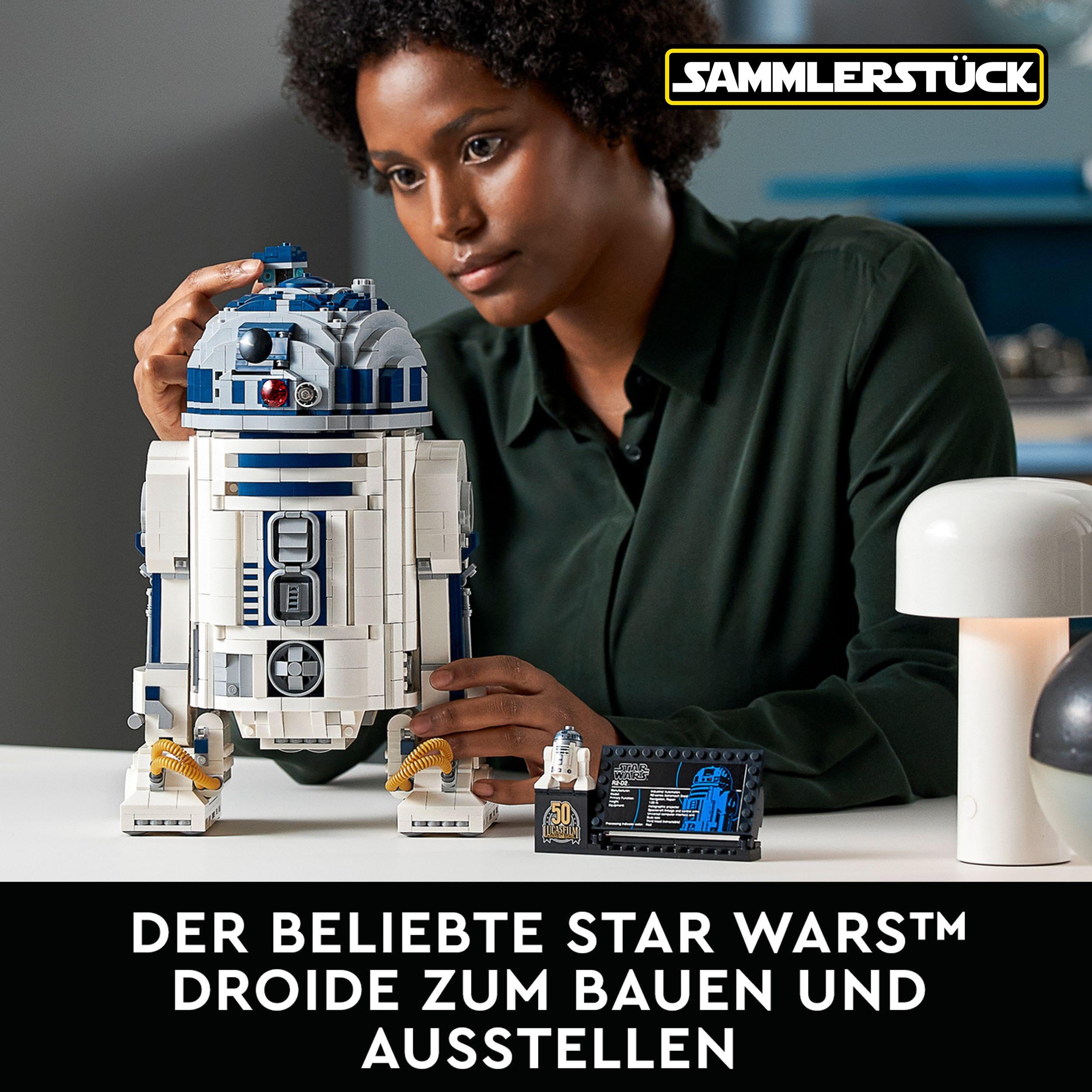 LEGO Star Wars R2-D2 Droiden-Set für Erwachsene, 2.413-teiliges Sammlermodell mit Luke Skywalkers Lichtschwert, Sammlerstück, Geschenk für Männer, Frauen, ihn oder sie 75308