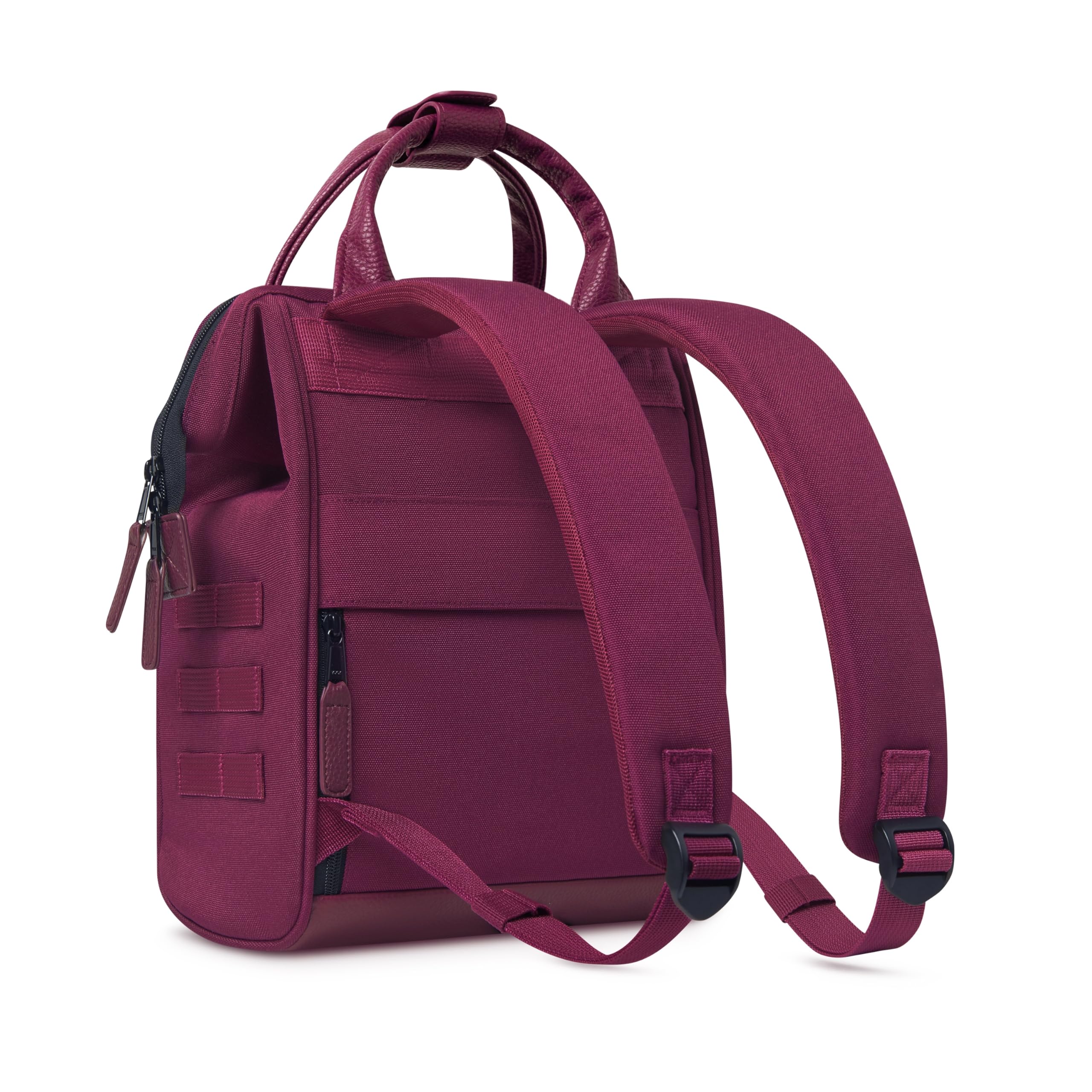 Cabaïa - Zaino Adventurer - Idrorepellente - scomparto per PC fino a 15" - 2 tasche intercambiabili - Vegan certificato - Zaino da viaggio, lavoro e scuola - Rosso