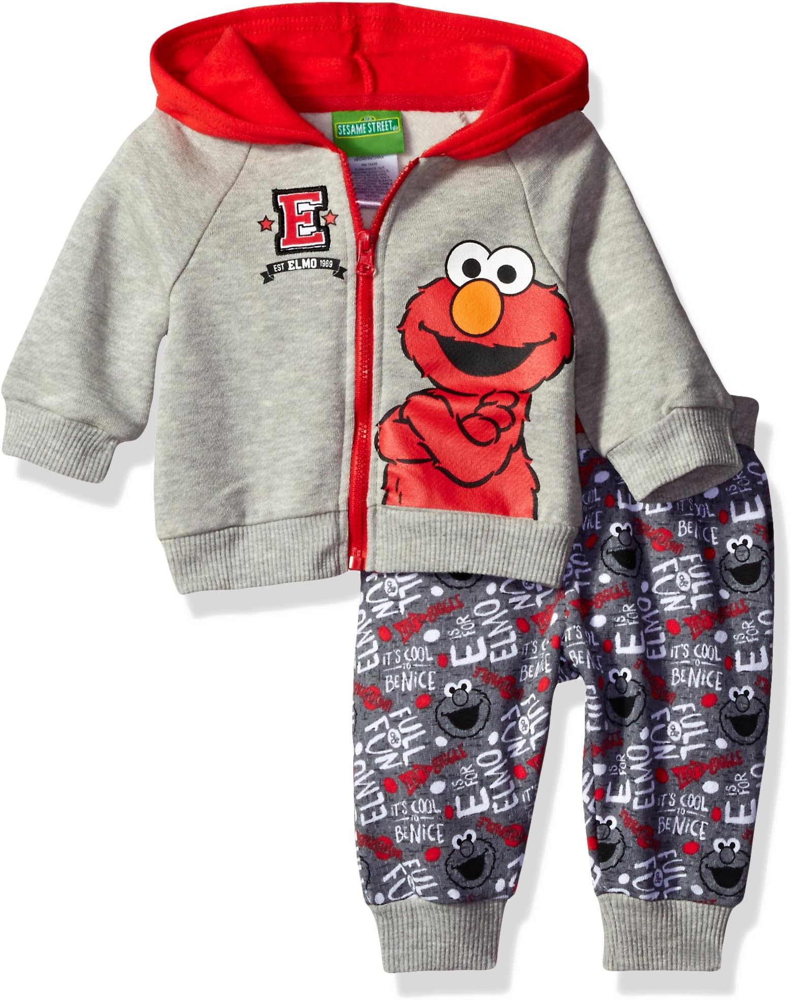 Sesame Street Baby-Boys 2 Piece Elmo Costume Hoodie with Printed Jogger Pant