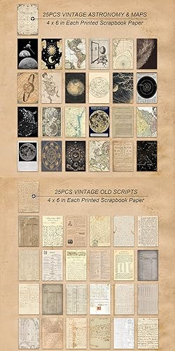 Vista 6 de 150 Sheets of Scrapbook Paper, Aesthetic Vintage Scrapbooking Supplies Pack, Ephemera for Junk Journal, Cute Notebook Stationary Journal kit, Wall