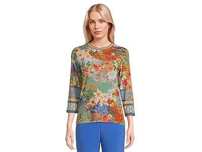 Johnny Was The Janie Favorite 3/4 Sleeve Crew Neck T-Shirts Women