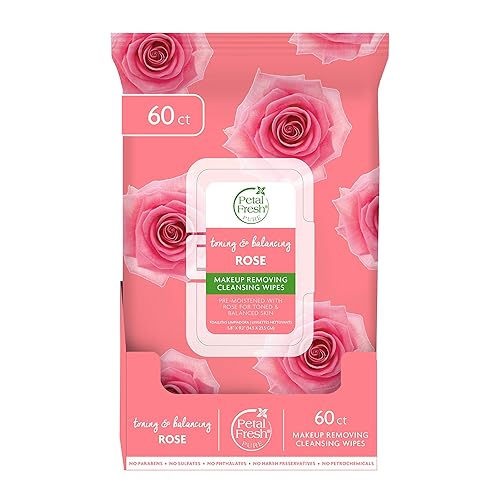 Petal Fresh Pure Brightening Rose Maquillaje Removing, Towelettes Limpiadores, Toallitas suaves para la cara, Limpieza diaria, Vegano y libre de