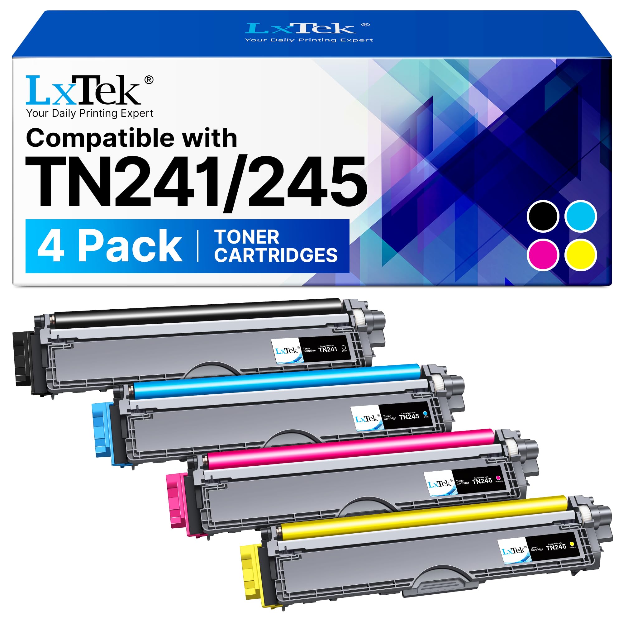 LxTek TN241 TN 241 Kompatibel für Toner Brother DCP 9022CDW für Brother MFC 9332CDW Toner TN241/245 TN-241 TN-245 TN 245 für HL-3142CW HL-3152CDW MFC 9332 CDW HL 3140 CW (4er-Pack)
