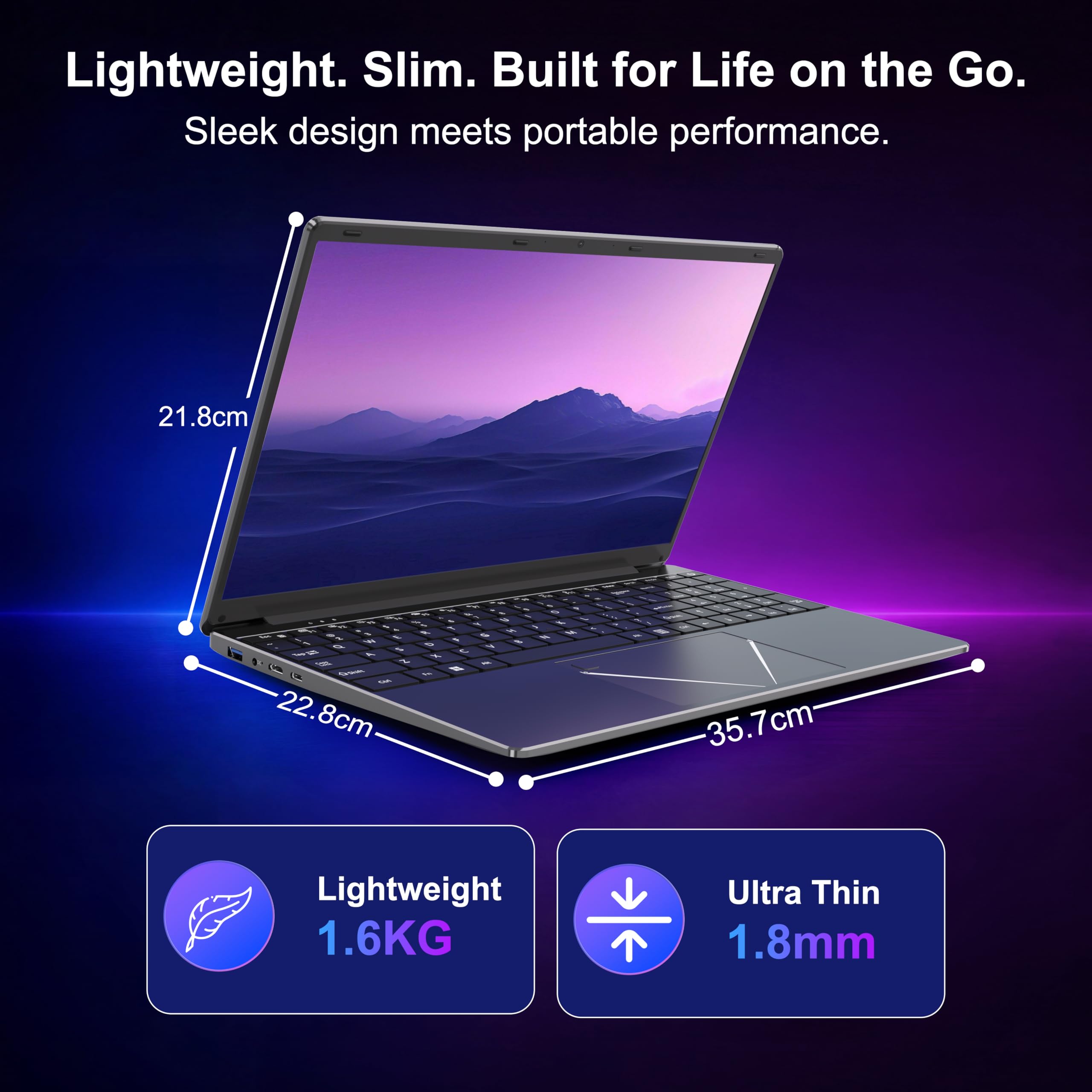 Ordinateur Portable 15.6" FHD Core i3-6100U Dual-Cœur, 8 Go RAM 256 Go SSD | PC Portable pour Étudiants, Télétravail et Bureau, Clavier Rétroéclairé, USB 3.0, HDMI, WiFi 5, Bluetooth 5.0