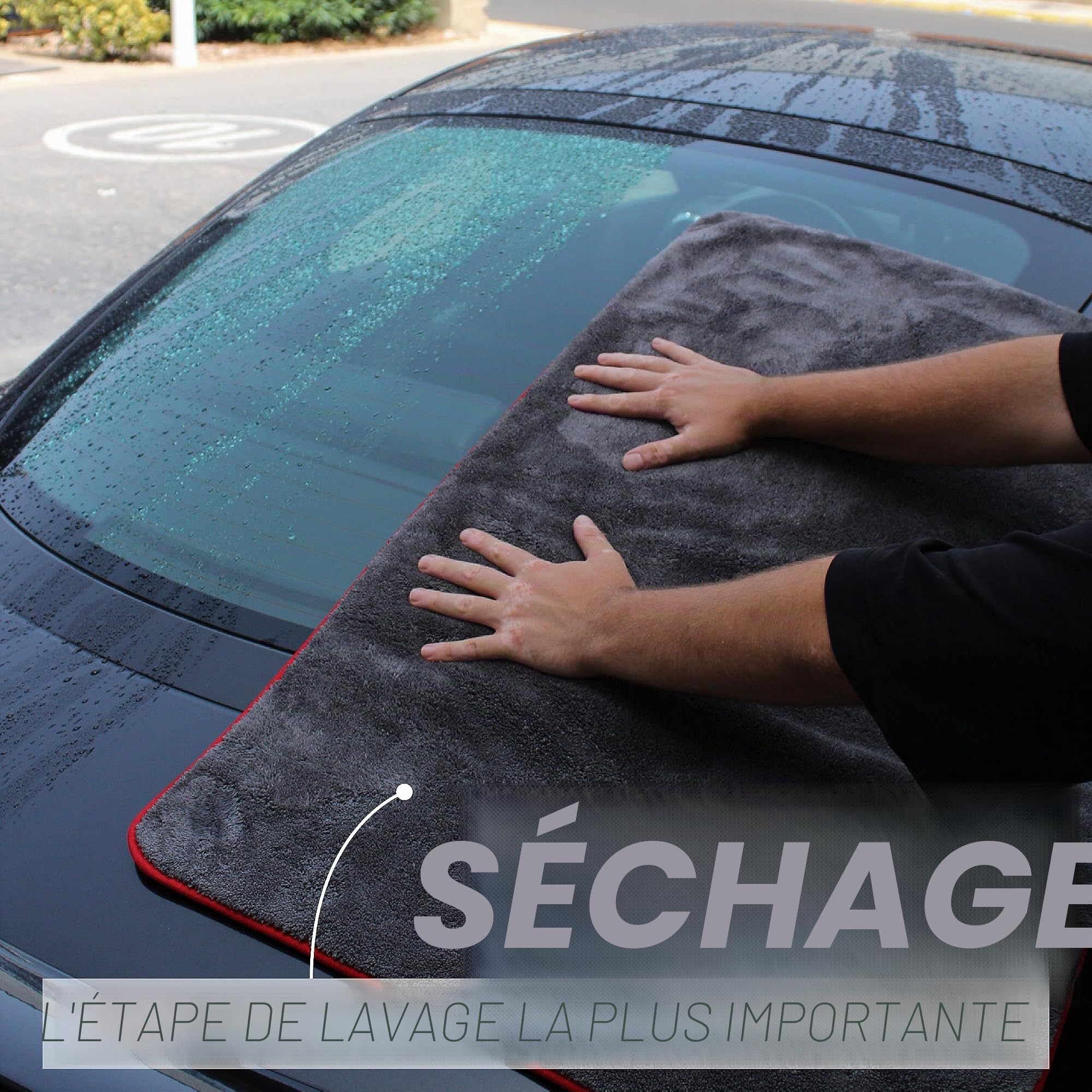 Bass Motor Serviette de Séchage pour Voiture et Moto | Qualité supérieure, 1200 GSM 90x60cm | Serviette de Nettoyage Ultra absorbante | Chiffon en Microfibre pour séchage de Voiture | Dry Towel XXL