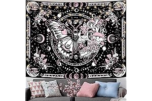 Skeleton Butterfly Tapestry: Aesthetic Tapestry for Girls Room
