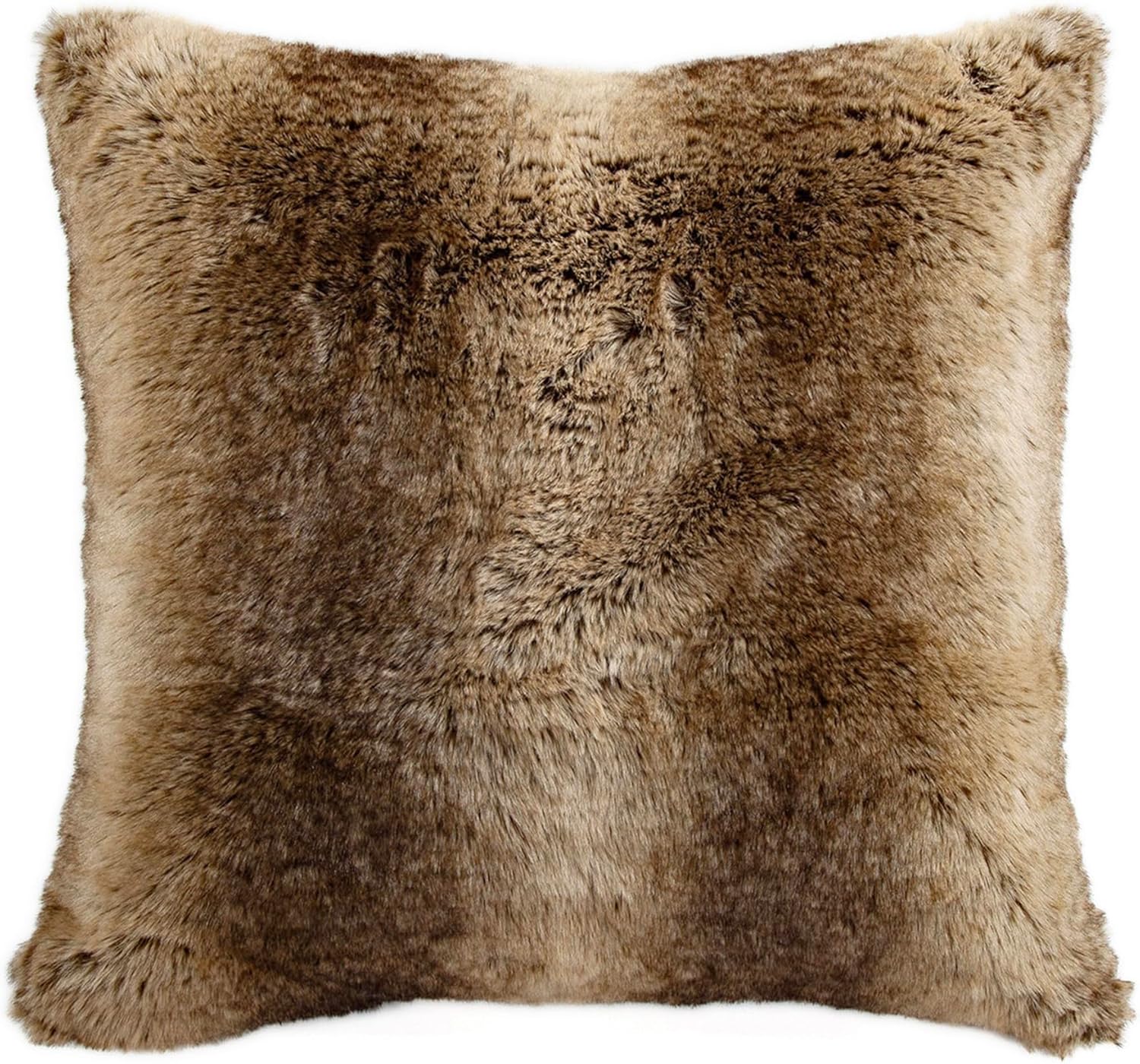 HiEnd Accents Arctic Bear Faux Mink Fur Euro Sham Pillow Cover, 27x27 inch, Gray Solid Color, Soft Cozy Fluffy Fuzzy Luxury Decorative Pillow Case