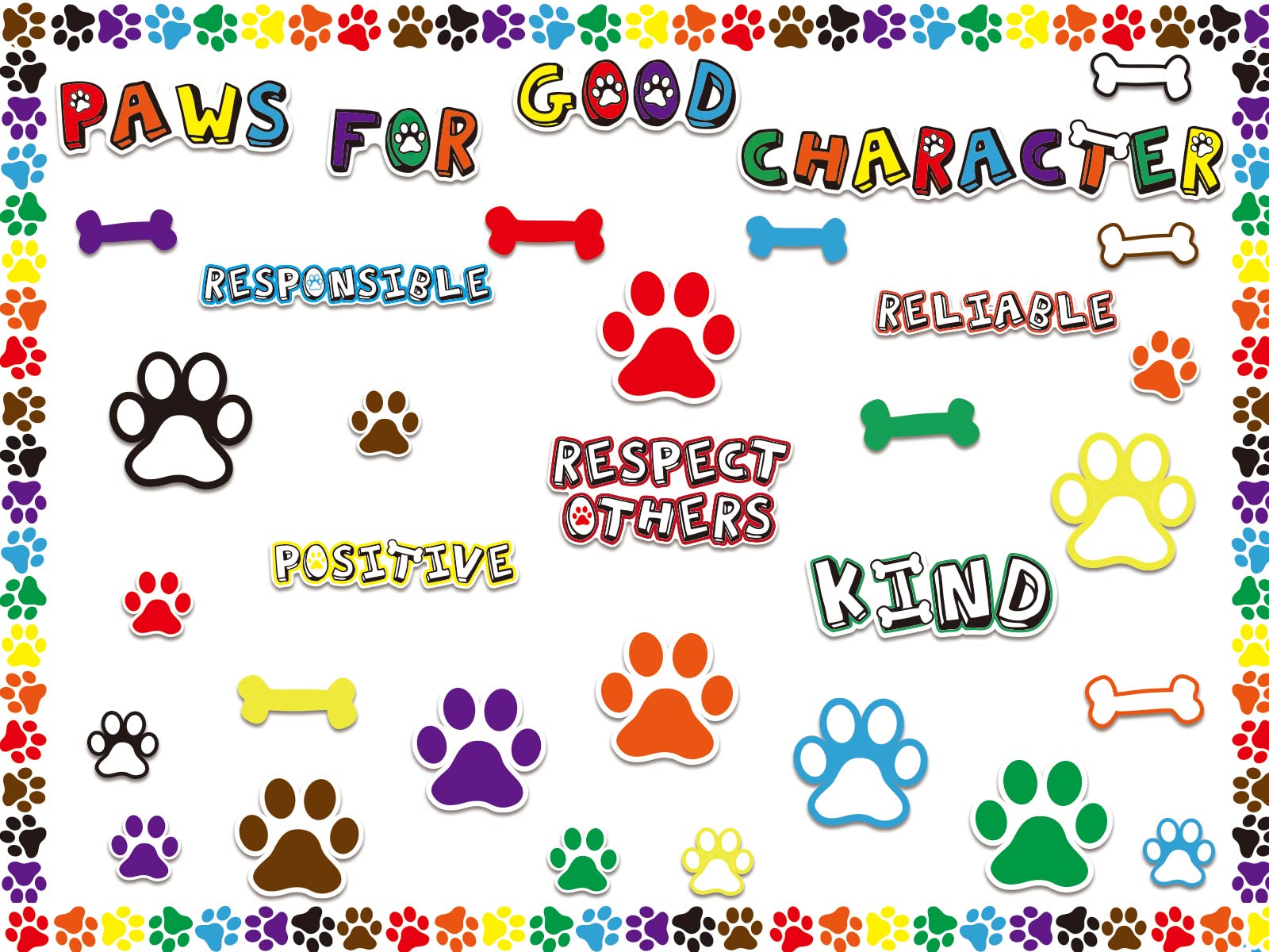 Buy Paw Print Bulletin Board Set and Sunday School Decor for School