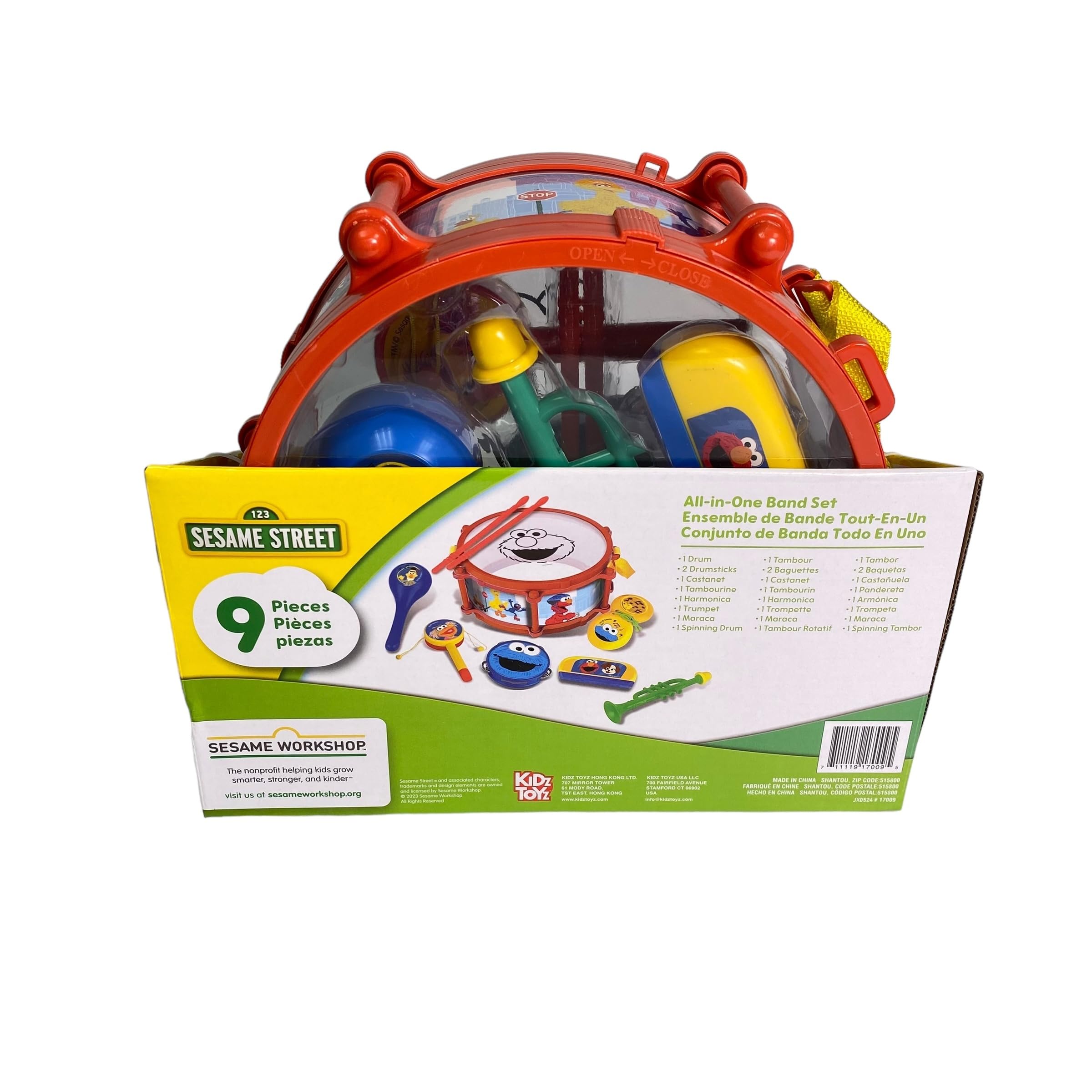 Sesame Street All-in-One 9 Piece Band Set - Learn to Play Instruments Music Education for Kids and Preschoolers Ages 3+