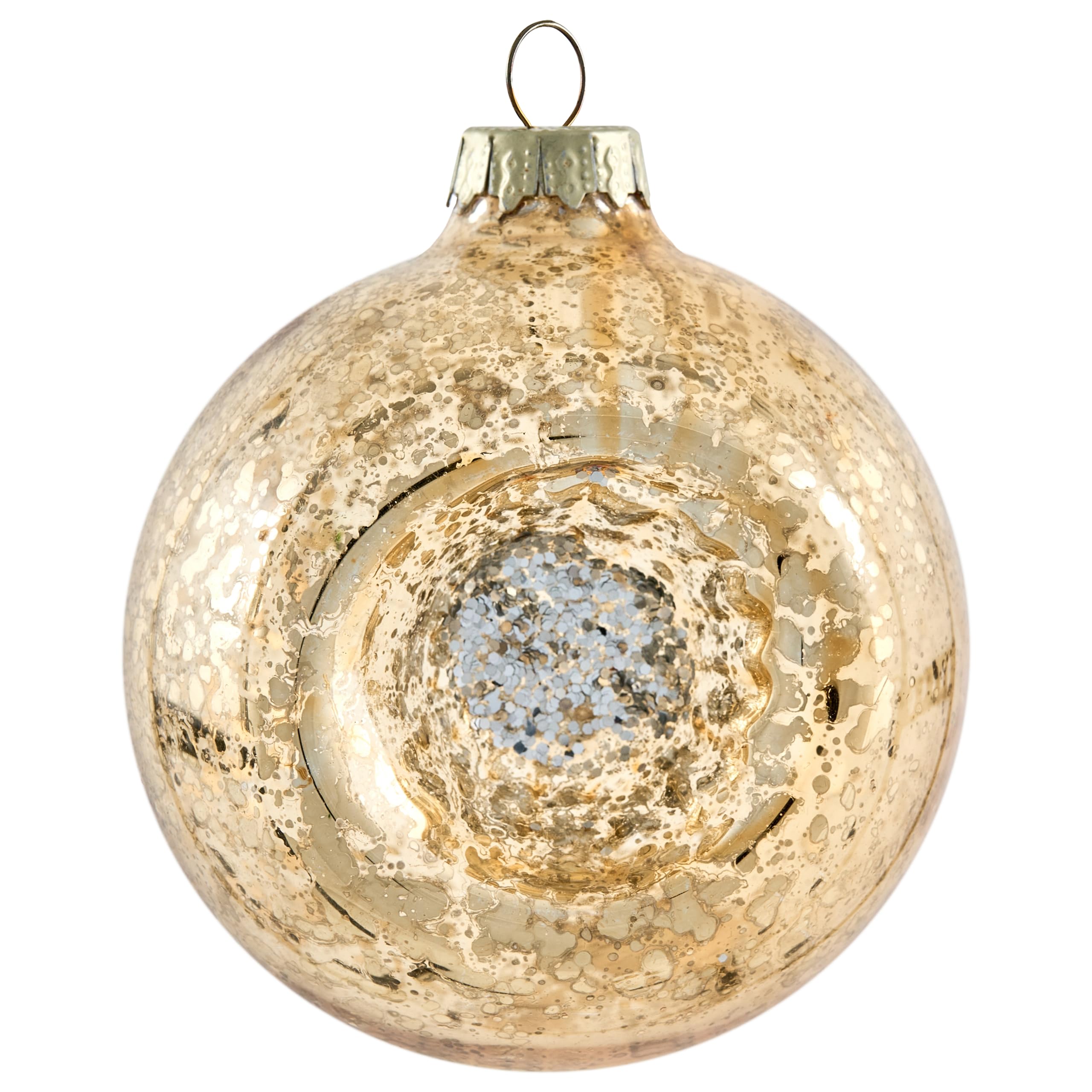 Christbaumschmuck 50er Set Glas rot/Gold handgemacht Weihnachtskugeln Sparkle