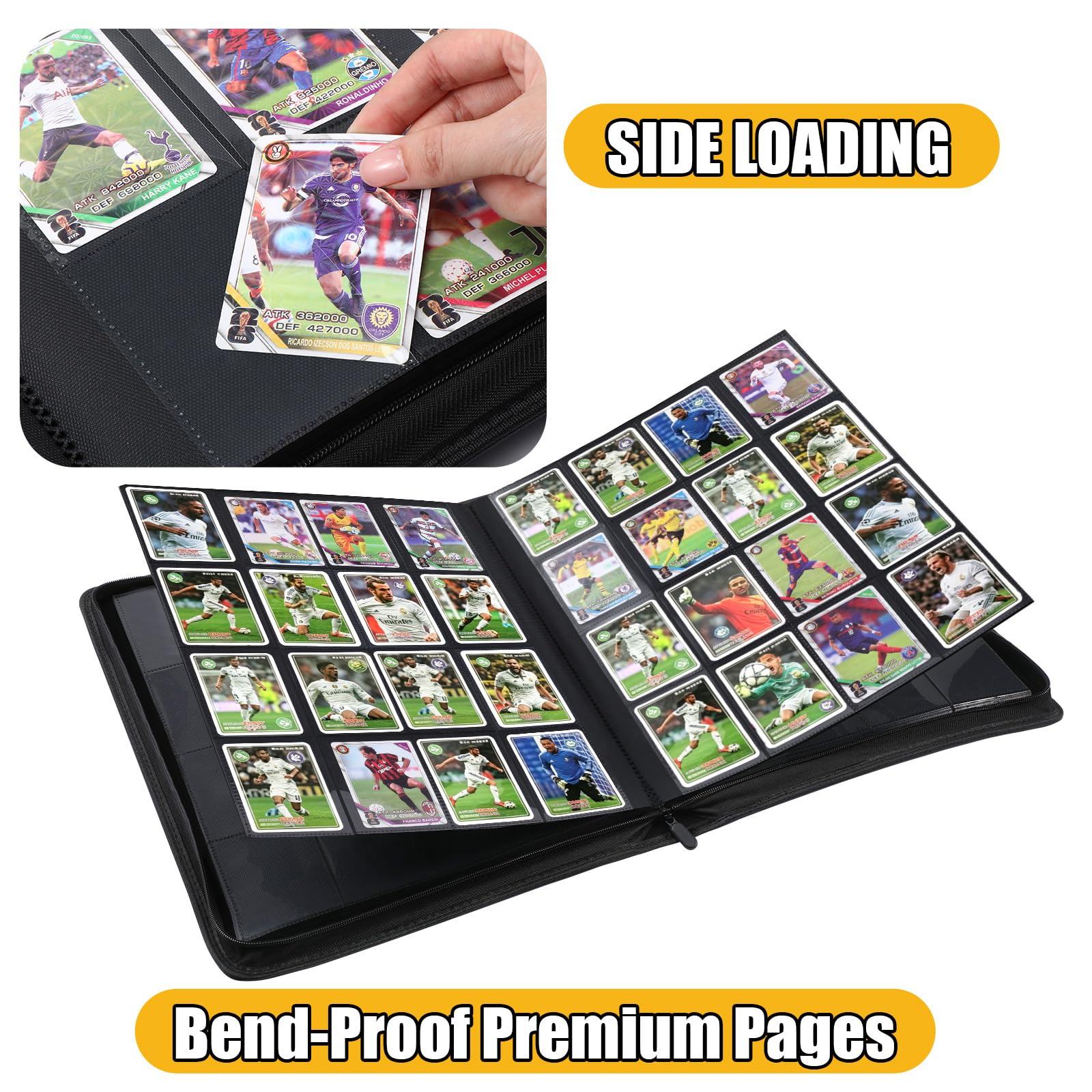 Raccoglitore a 16 tasche per 1280 carte per carte da gioco e carte sportive